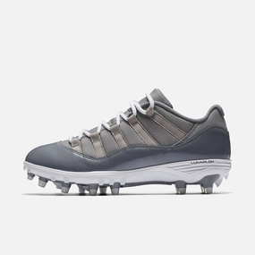 (Men's) Air Jordan 11 Retro Low Cleat TD 'Cool Grey' (2018) AO1560-003 Air Jordan 11 basketball shoes with patent look