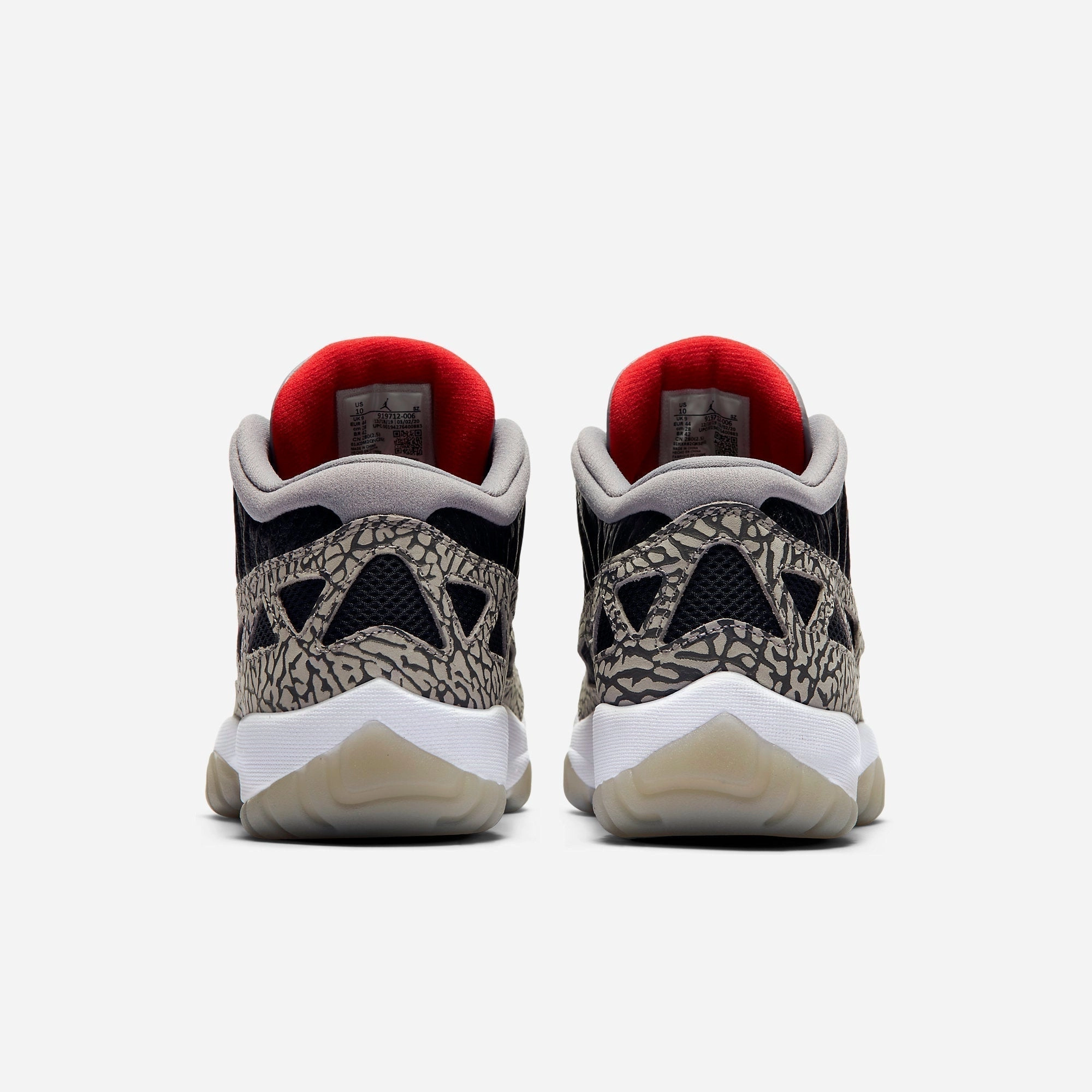 (Men's) Air Jordan 11 Retro Low IE 'Black Cement' (2020) 919712-006 Air Jordan 11 Patent Basketball Shoes