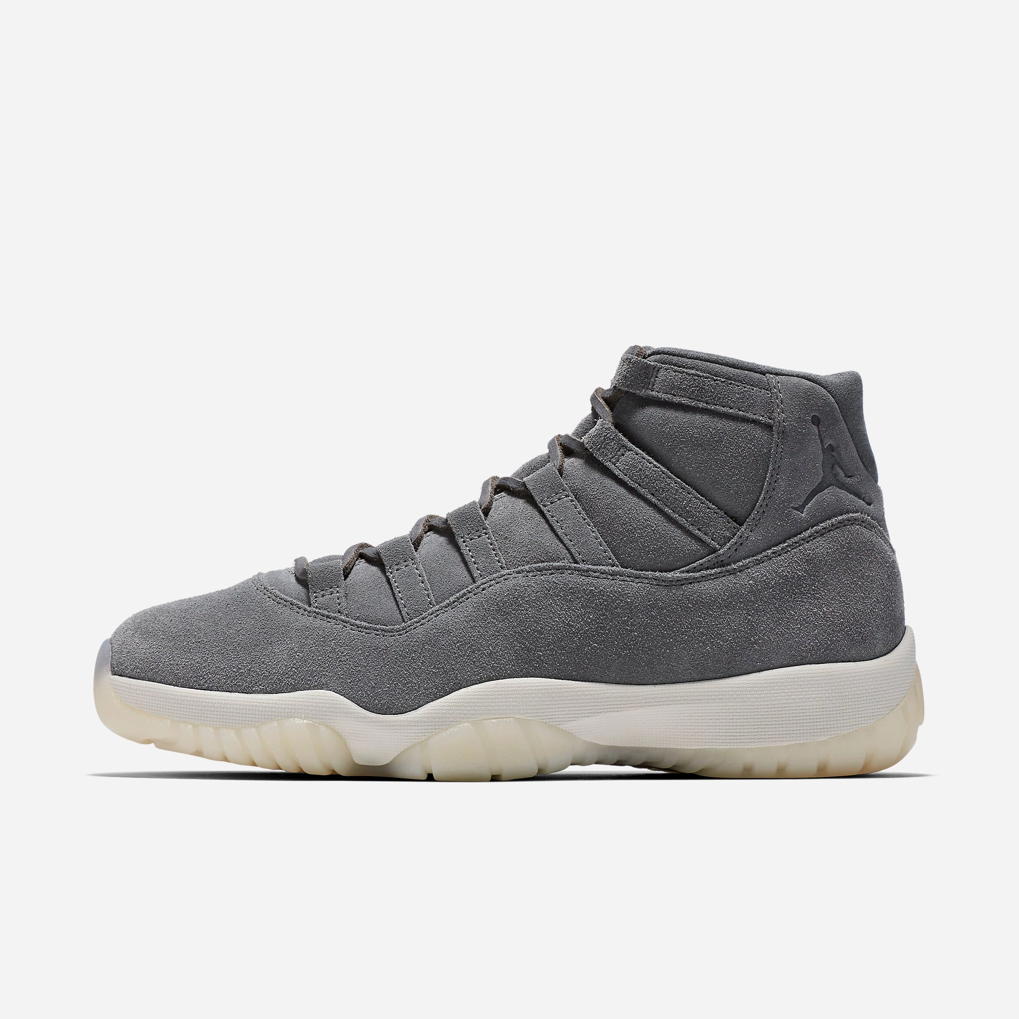 (Men's) Air Jordan 11 Retro Premium 'Pinnacle Grey Suede' (2016) 914433-003 Air Jordan 11 basketball shoes with patent look