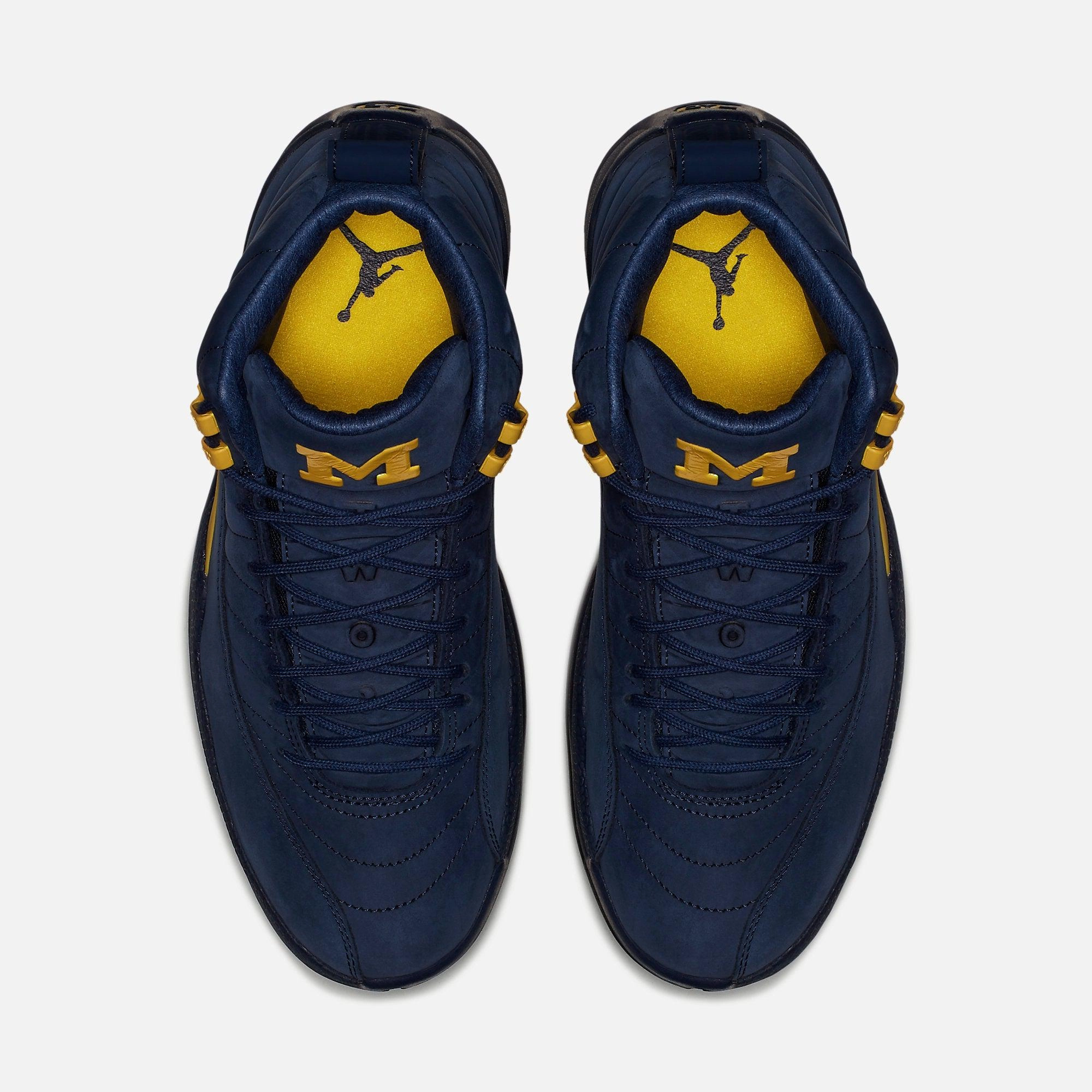 (Men's) Air Jordan 12 Retro Michigan NRG 'Wolverines' (2018) BQ3180-407 Air Jordan 12 Game-Ready Sneakers