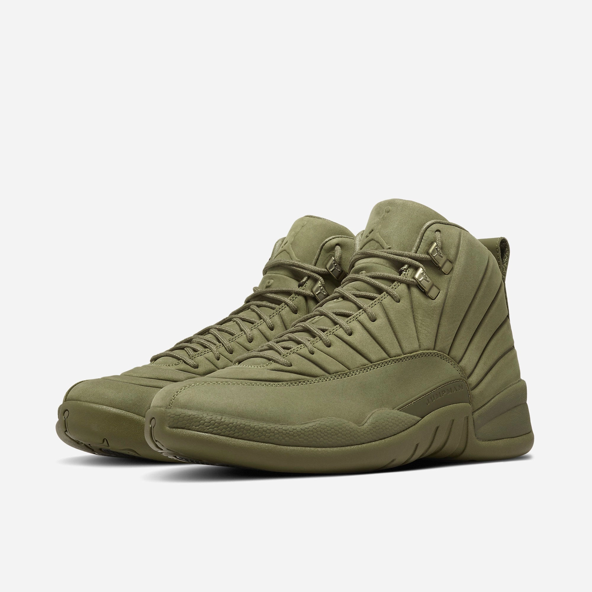 (Men's) Air Jordan 12 Retro x PSNY 'Milan Olive' (2017) AA1233-200 Air Jordan 12 Game-Ready Sneakers