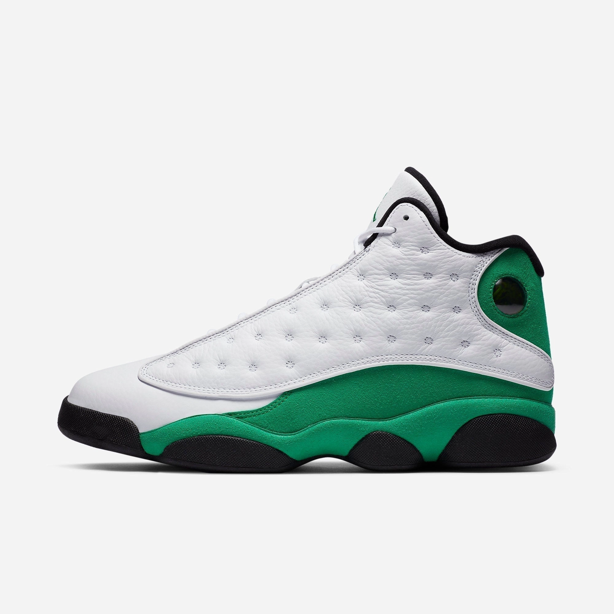 (Men's) Air Jordan 13 Retro 'Lucky Green / Boston Celtics' (2020) DB6537-113 Air Jordan 13 shoes with bold midsole design