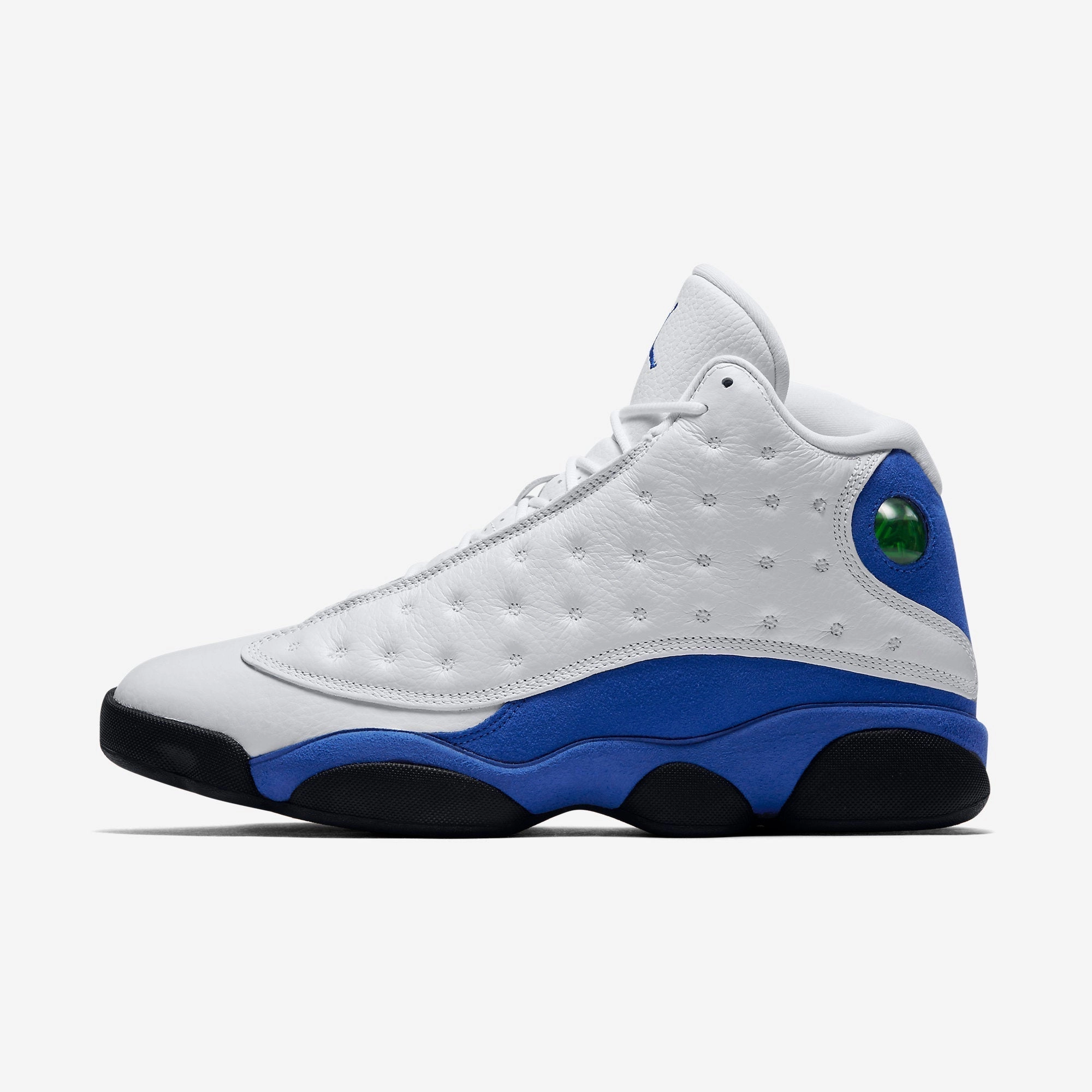 (Men's) Air Jordan 13 Retro 'White / Hyper Royal' (2018) 414571-117 Air Jordan 13 shoes with bold midsole design