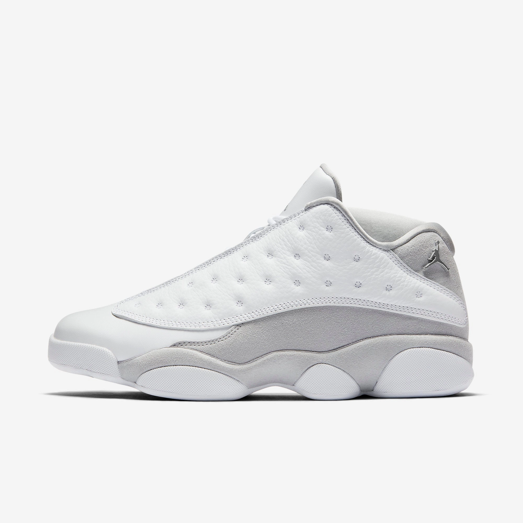 (Men's) Air Jordan 13 Retro Low 'Pure Platinum' (2017) 310810-100 Air Jordan 13 shoes with bold midsole design