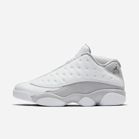 (Men's) Air Jordan 13 Retro Low 'Pure Platinum' (2017) 310810-100 Air Jordan 13 shoes with bold midsole design