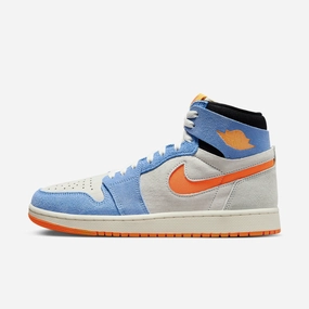 (Men's) Air Jordan 1 High Zoom Air CMFT 2 'Royal Pulse / Alpha Orange' (2023) DV1307-184 Authentic Air Jordan 1 in premium leather