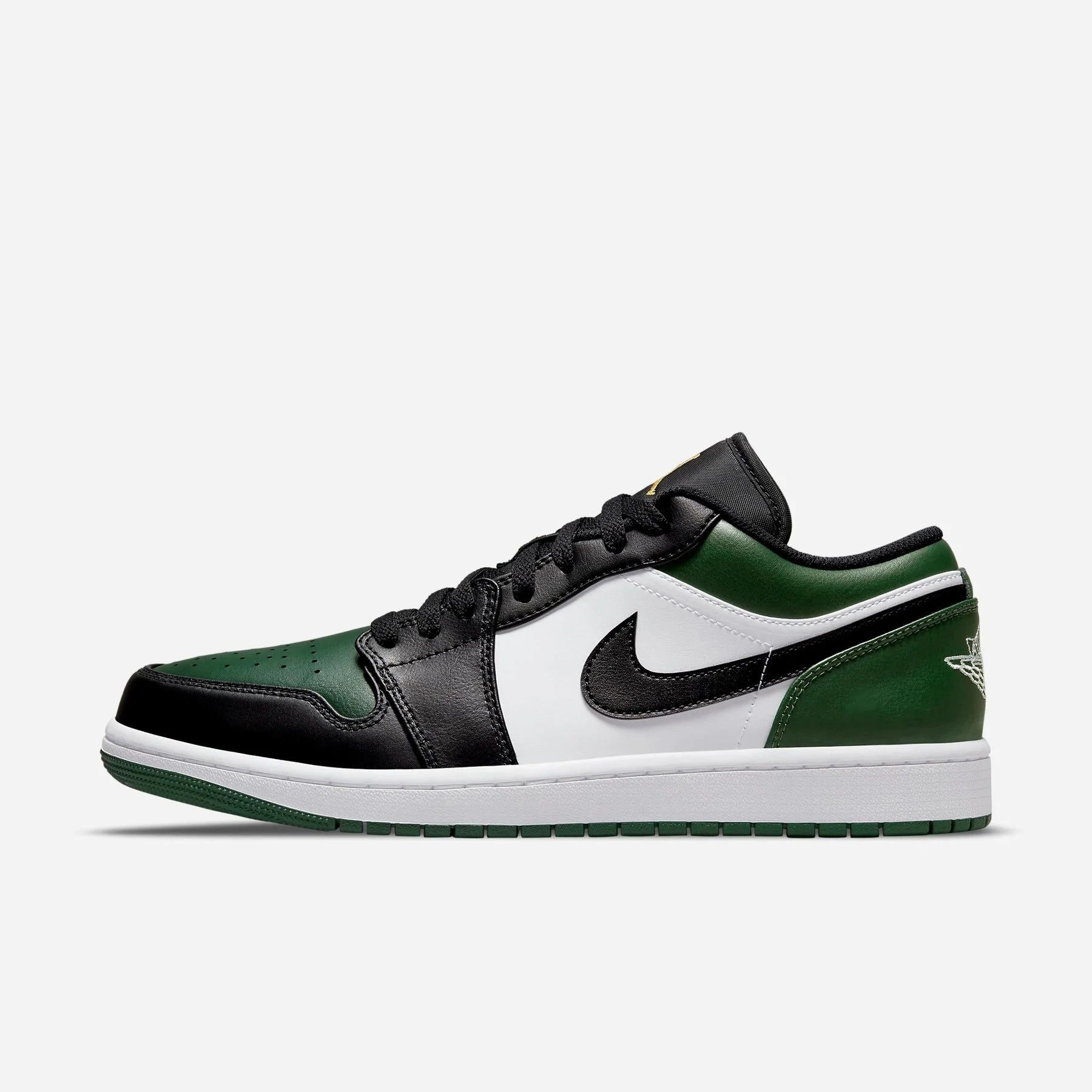 (Men's) Air Jordan 1 Low 'Green Toe' (2021) 553558-371 Authentic Air Jordan 1 in premium leather
