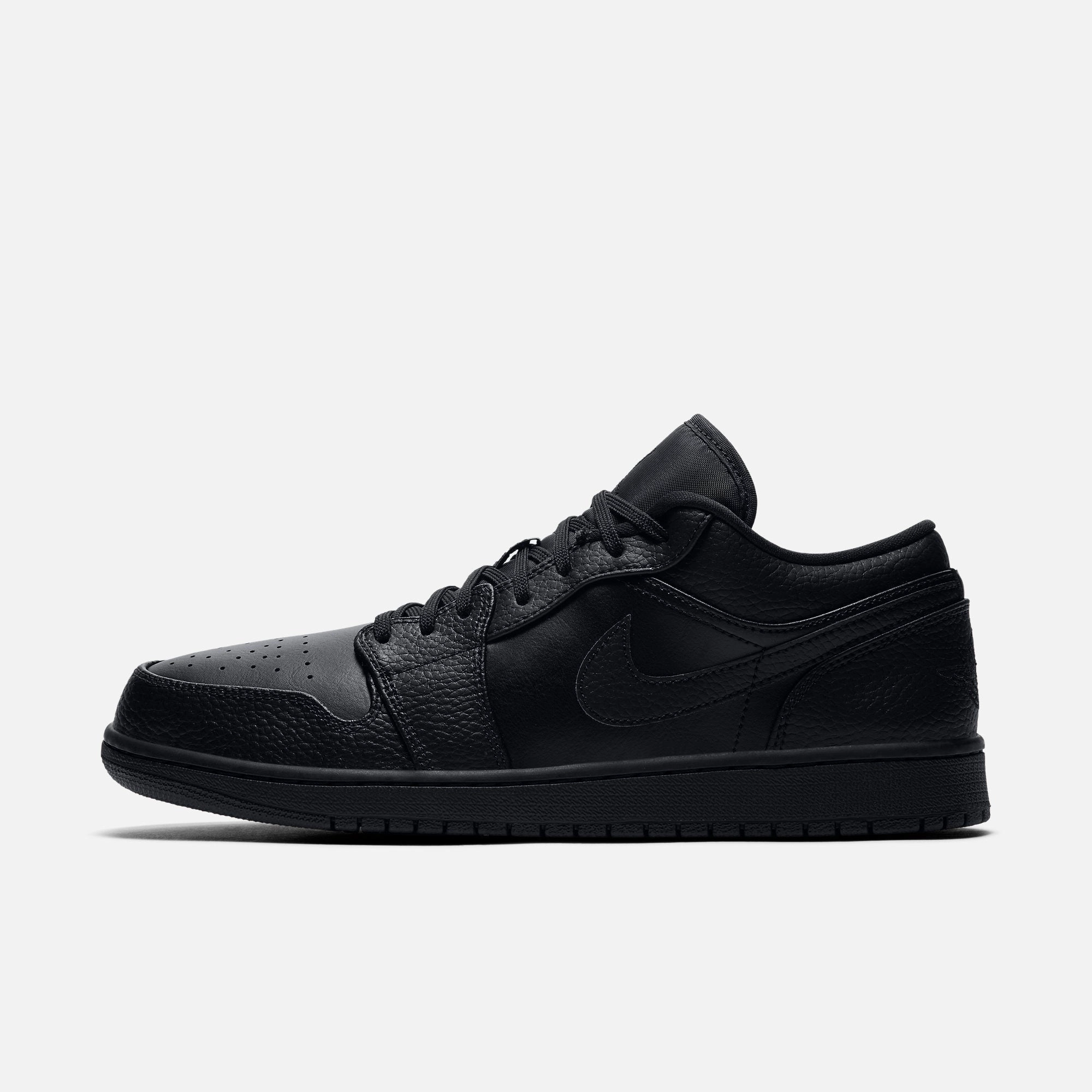 (Men's) Air Jordan 1 Low 'Triple Black' (2020) 553558-091 Authentic Air Jordan 1 in premium leather