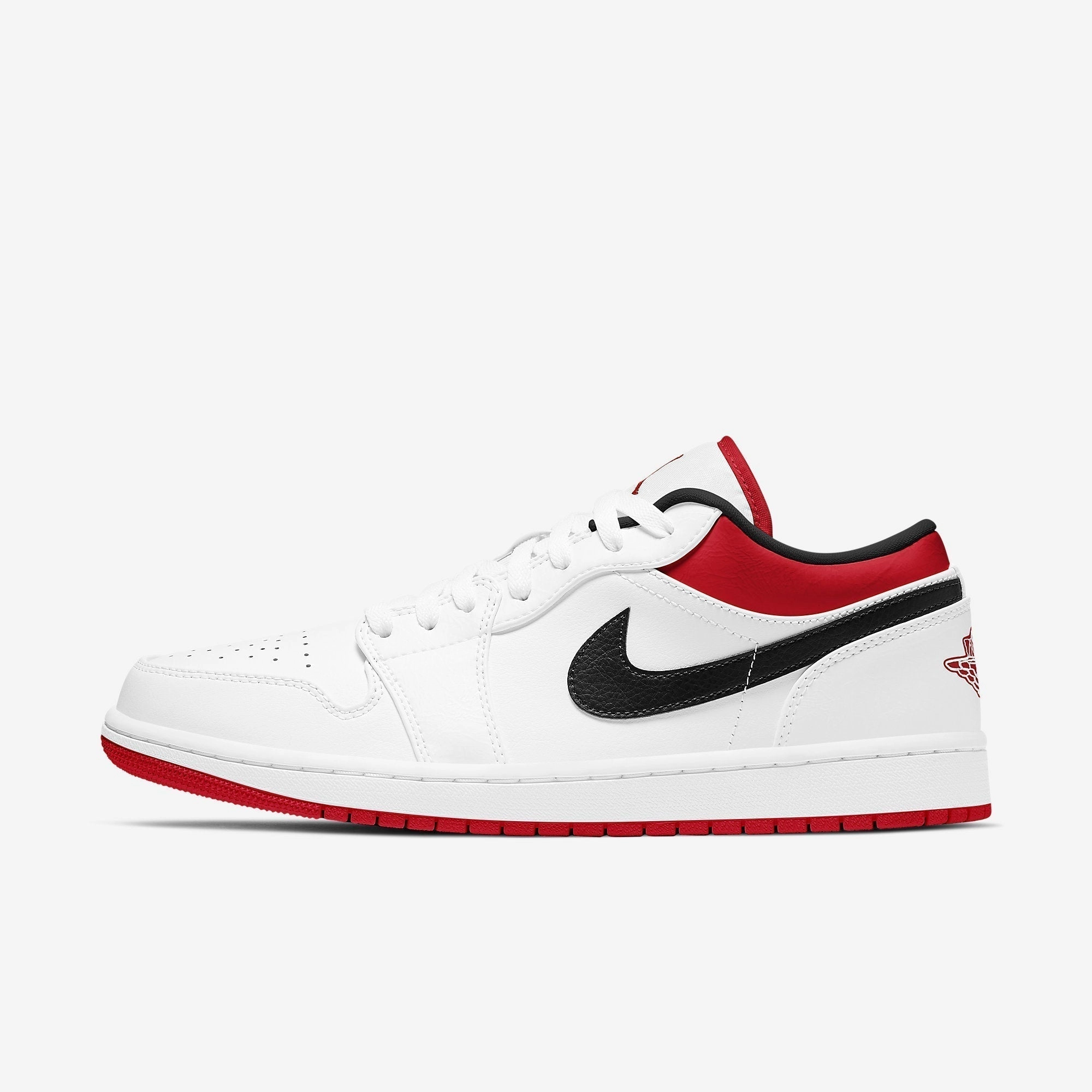 (Men's) Air Jordan 1 Low 'White / Gym Red' (2020) 553558-118 Stylish Air Jordan 1 in classic design