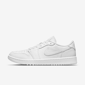 (Men's) Air Jordan 1 Low Golf 'Triple White' (2022) DD9315-101 Iconic Air Jordan 1 shoes with bold accents