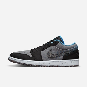 (Men's) Air Jordan 1 Low SE 'Crater Grey University Blue' (2021) DM4657-004 Authentic Air Jordan 1 in premium leather