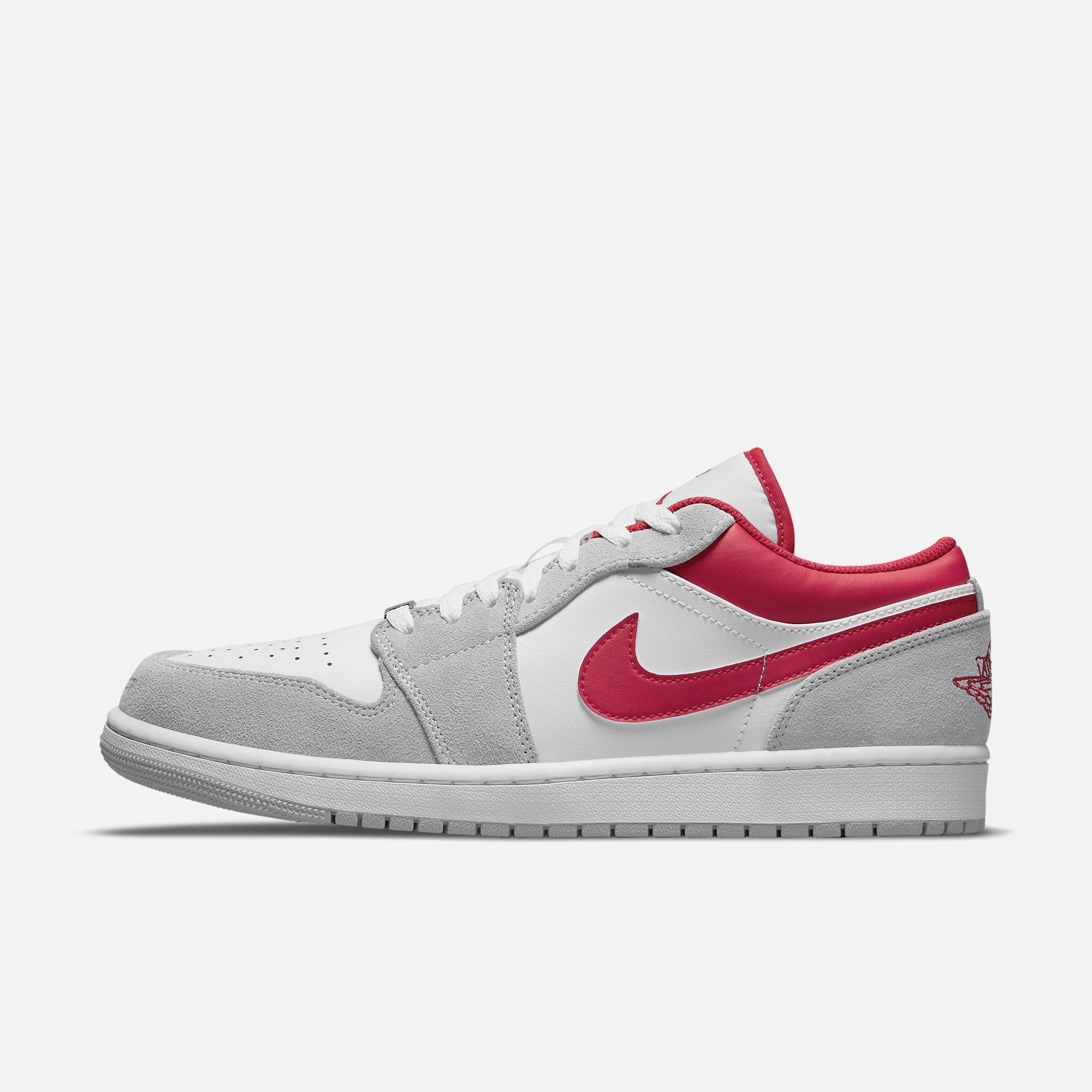 (Men's) Air Jordan 1 Low SE 'Light Smoke Grey / Gym Red' (2021) DC6991-016 Authentic Air Jordan 1 in premium leather