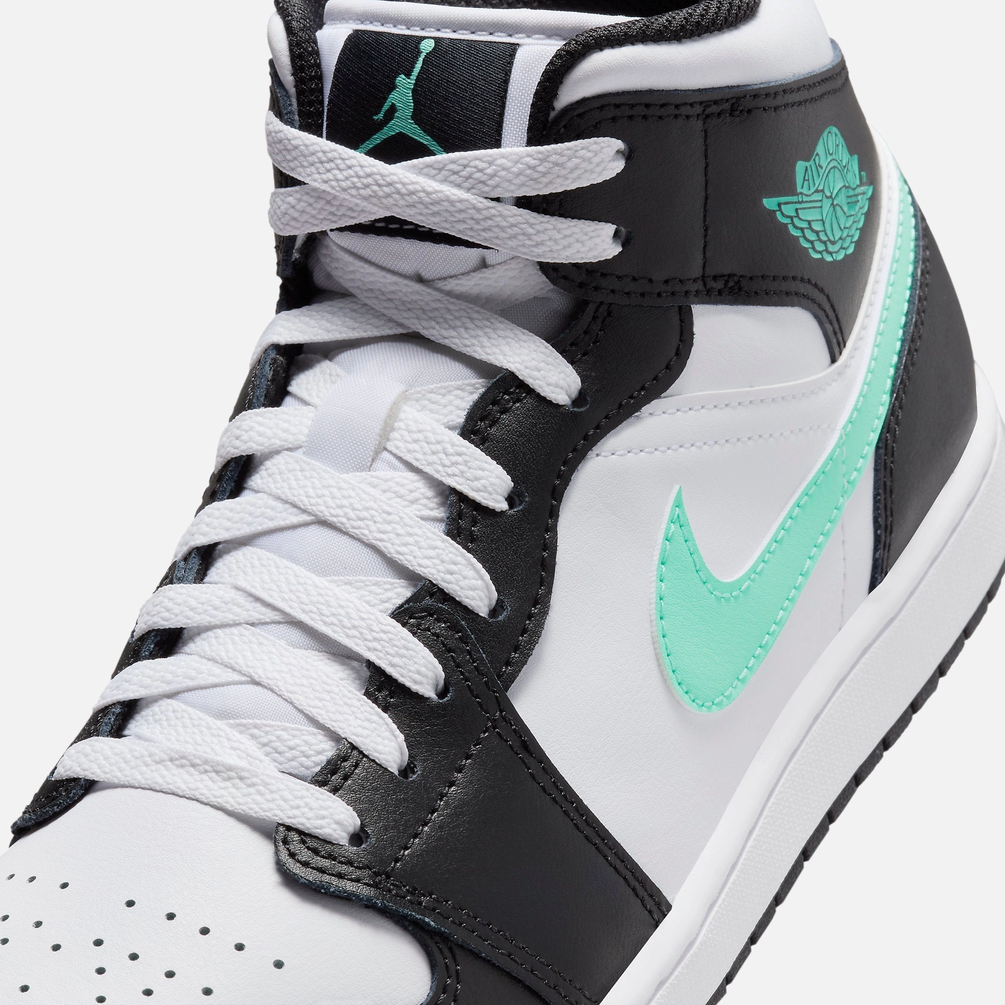(Men's) Air Jordan 1 Mid 'Green Glow' (2024) DQ8426-103 Air Jordan 1 Original Colorway Shoes