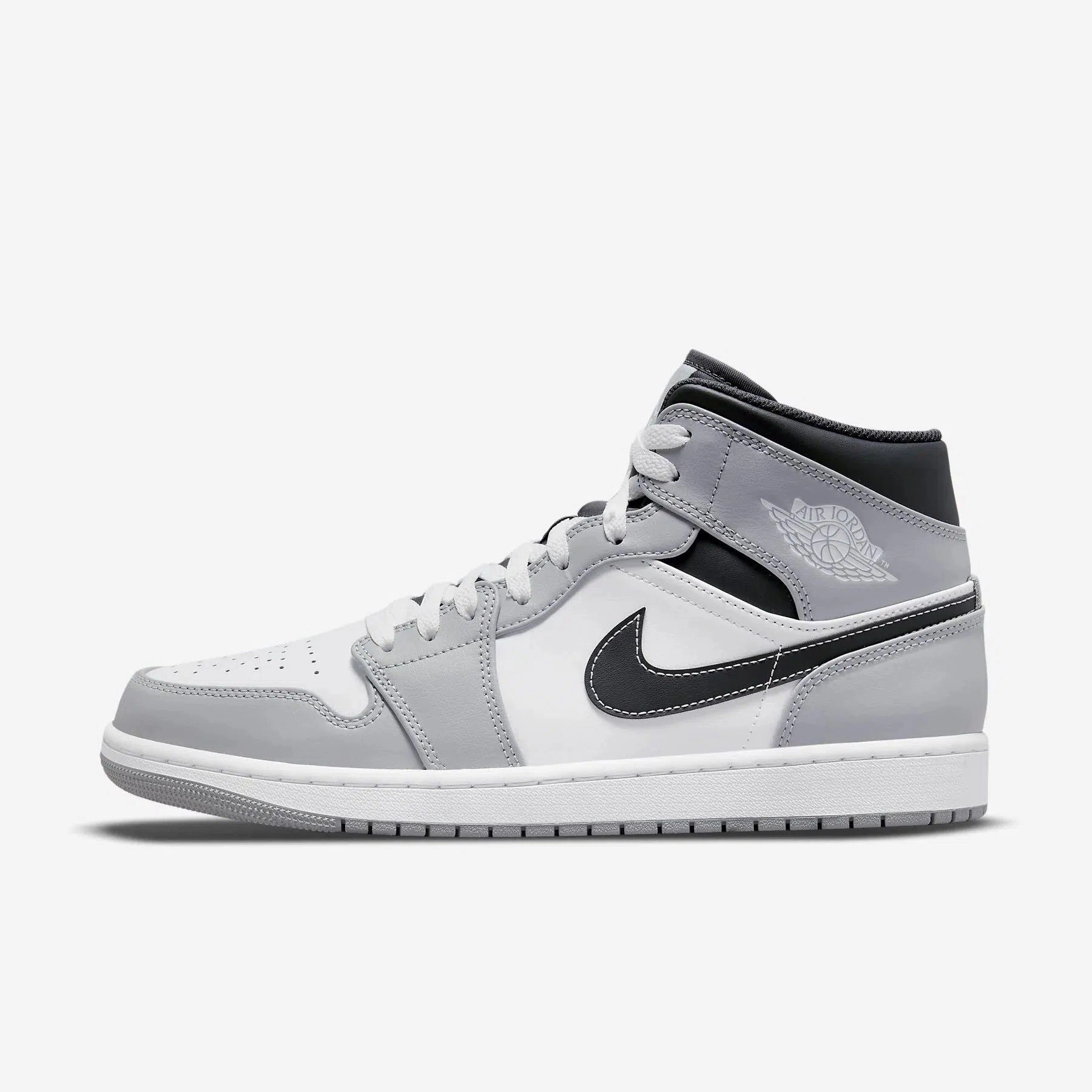 (Men's) Air Jordan 1 Mid 'Light Smoke Grey 2.0' (2022) 554724-078 Iconic Air Jordan 1 shoes with bold accents