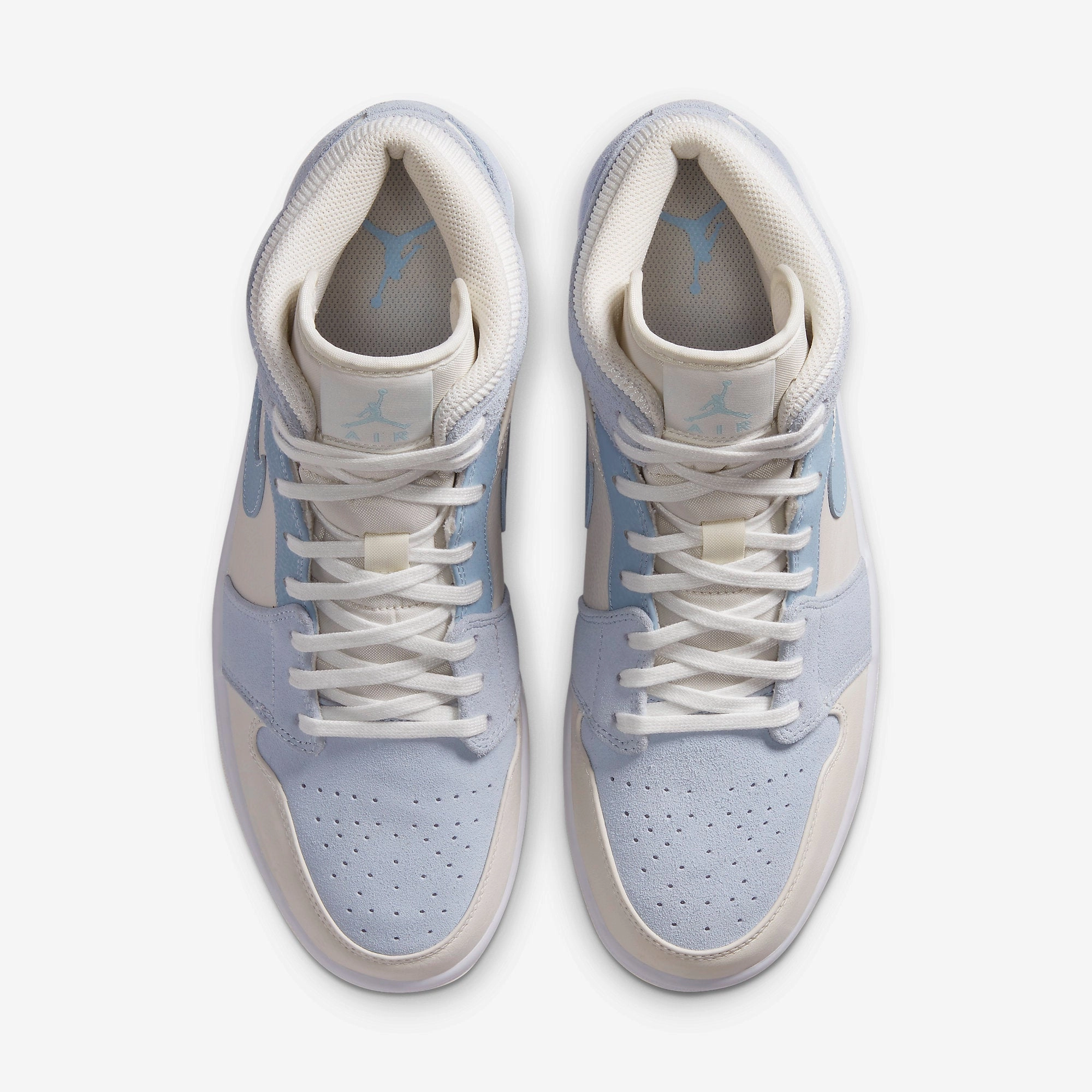 (Men's) Air Jordan 1 Mid 'Mixed Textures Blue' (2020) DA4666-100 Air Jordan 1 Signature Look Sneakers