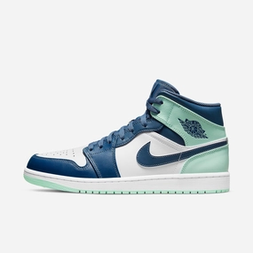 (Men's) Air Jordan 1 Mid 'Mystic Navy' (2022) 554724-413 Iconic Air Jordan 1 shoes with bold accents
