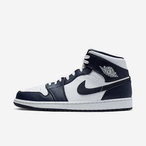 (Men's) Air Jordan 1 Mid 'Obsidian' (2019) 554724-174 Iconic Air Jordan 1 shoes with bold accents
