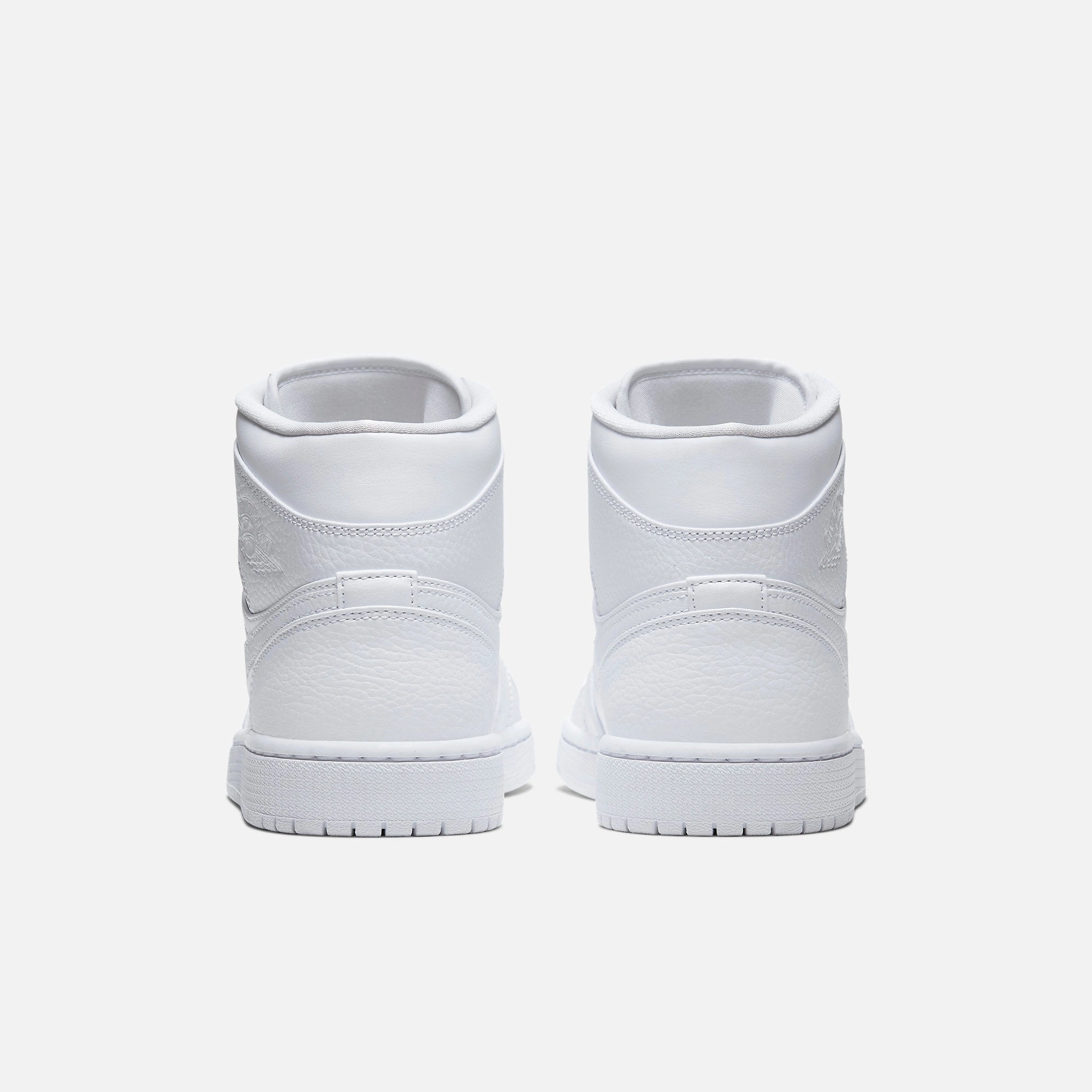 (Men's) Air Jordan 1 Mid 'Triple White' (2020) 554724-130 Air Jordan 1 Signature Look Sneakers
