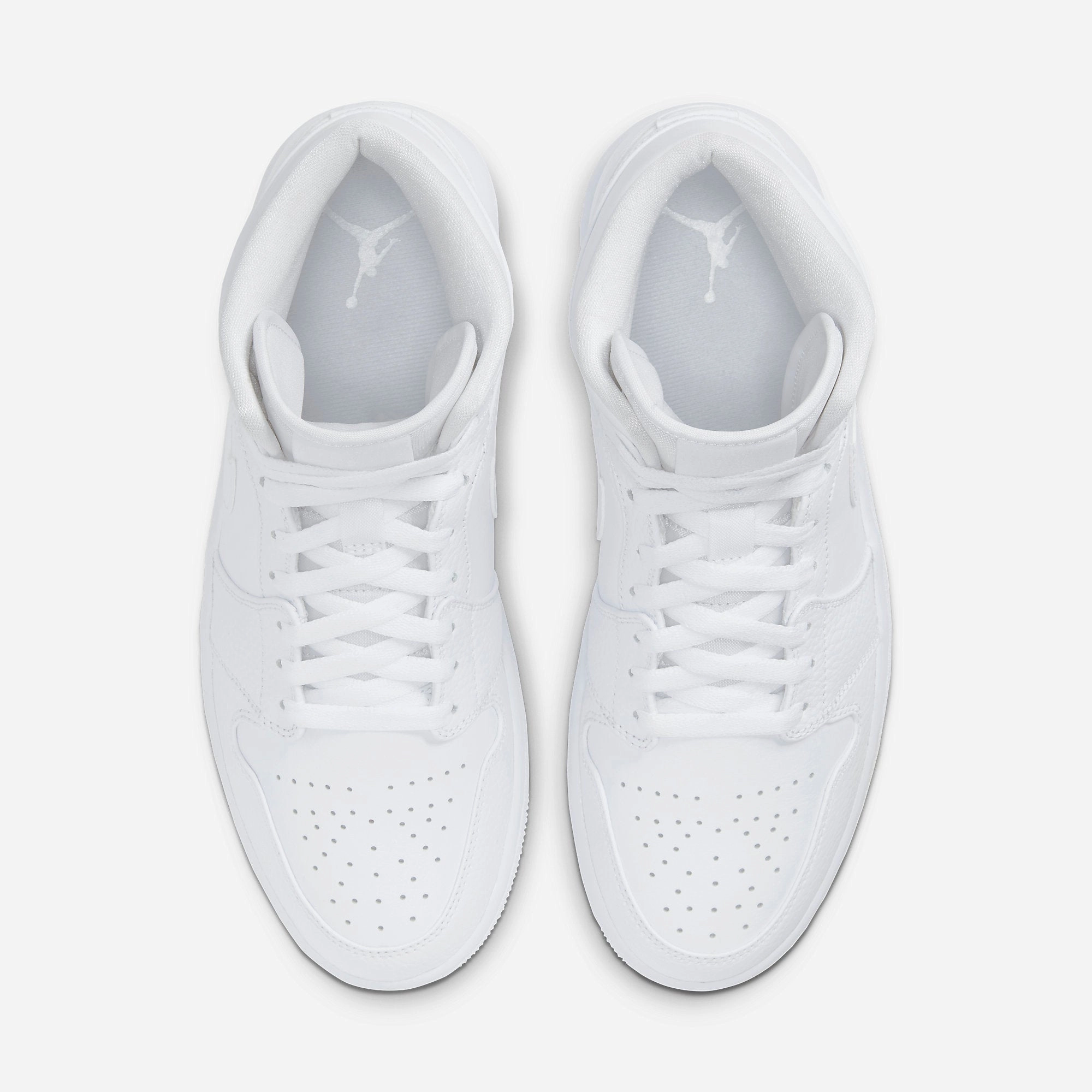 (Men's) Air Jordan 1 Mid 'Triple White' (2020) 554724-130 Air Jordan 1 Signature Look Sneakers