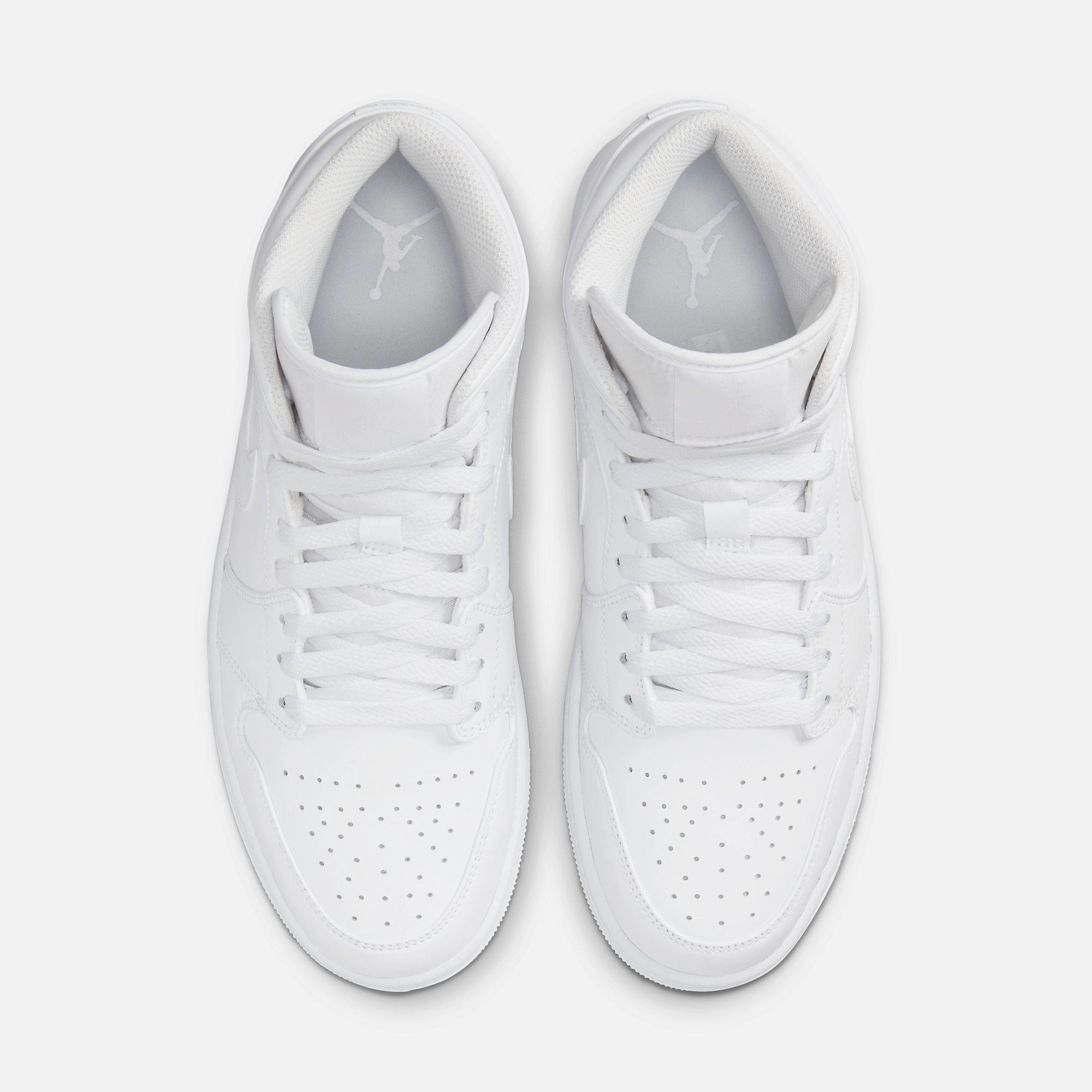 (Men's) Air Jordan 1 Mid 'Triple White' (2022) 554724-136 Air Jordan 1 Original Colorway Shoes