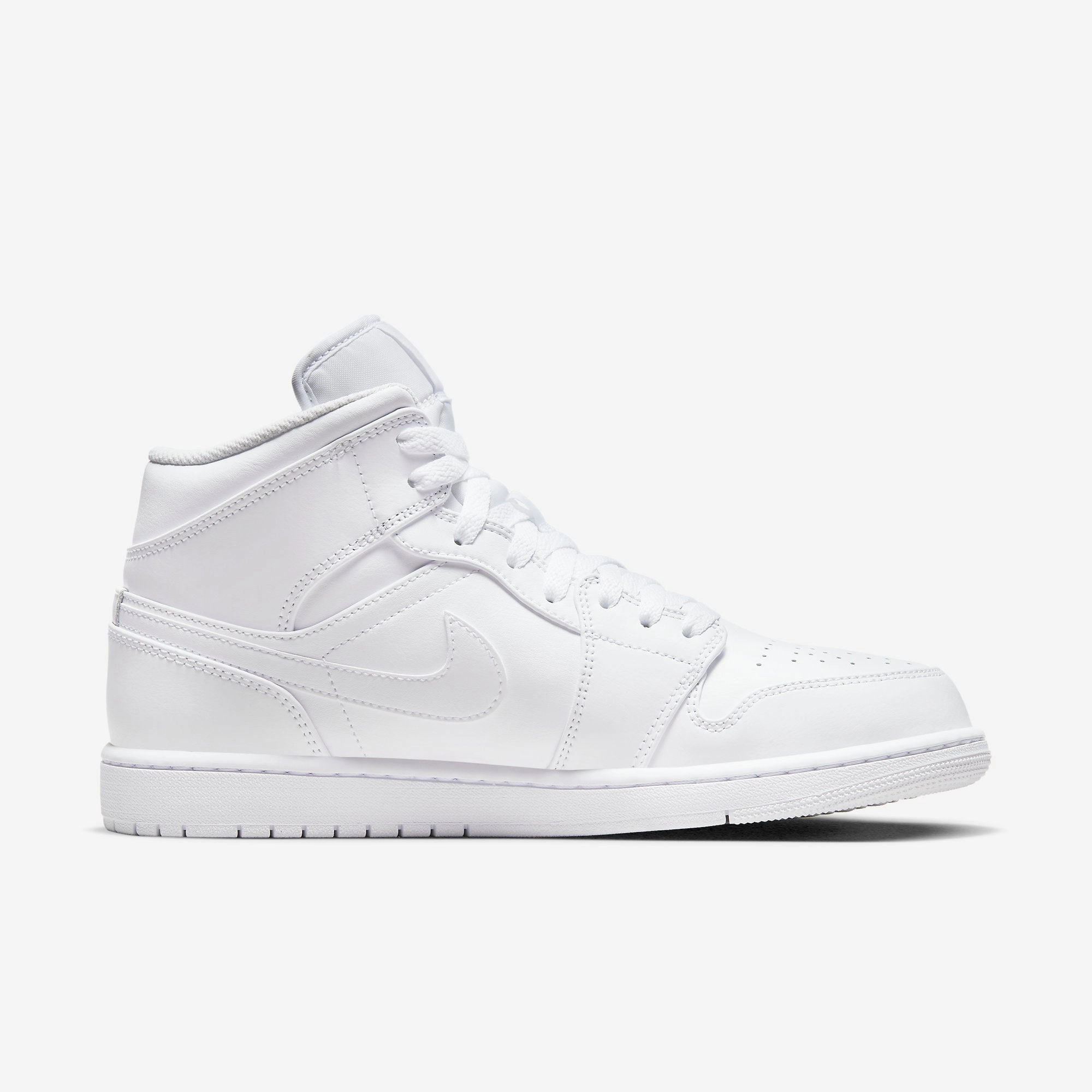 (Men's) Air Jordan 1 Mid 'Triple White' (2022) 554724-136 Air Jordan 1 Original Colorway Shoes