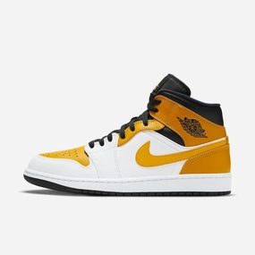 (Men's) Air Jordan 1 Mid 'University Gold' (2021) 554724-170 Stylish Air Jordan 1 in classic design