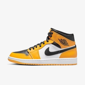 (Men's) Air Jordan 1 Mid 'Yellow Toe' (2022) 554724-701 Iconic Air Jordan 1 shoes with bold accents
