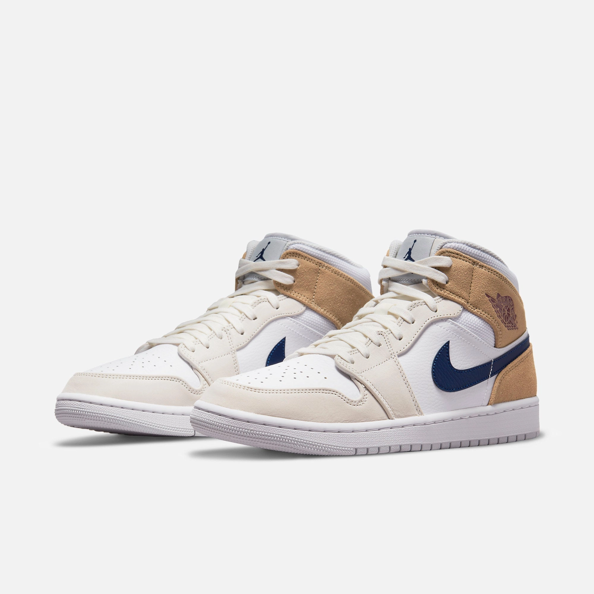 (Men's) Air Jordan 1 Mid MEM2 'Tan Suede' (2021) DO6726-100 Air Jordan 1 Timeless Heritage Shoes