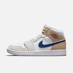 (Men's) Air Jordan 1 Mid MEM2 'Tan Suede' (2021) DO6726-100 Iconic Air Jordan 1 shoes with bold accents