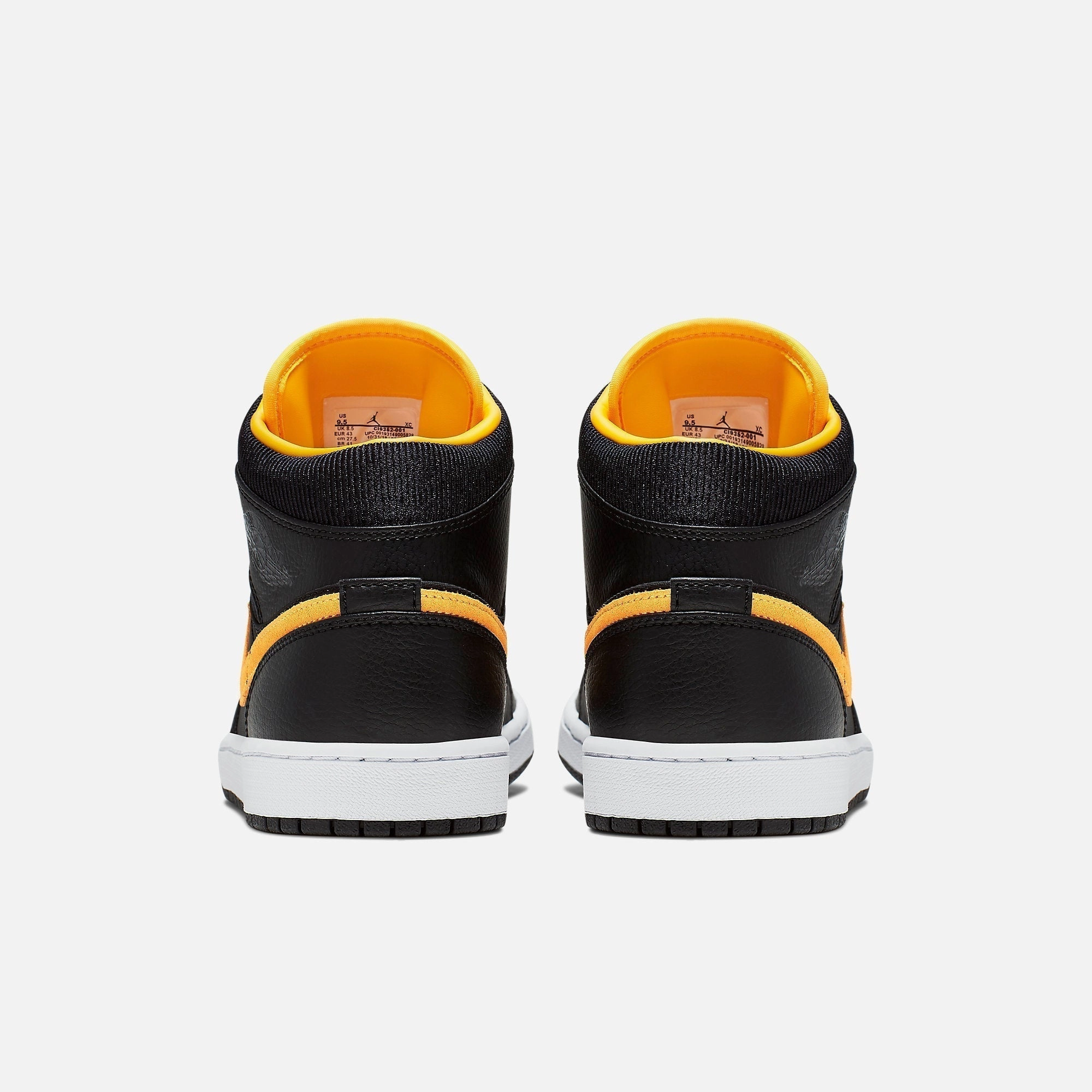 (Men's) Air Jordan 1 Mid SE 'Black / University Gold' (2019) CI9352-001 Air Jordan 1 Timeless Heritage Shoes