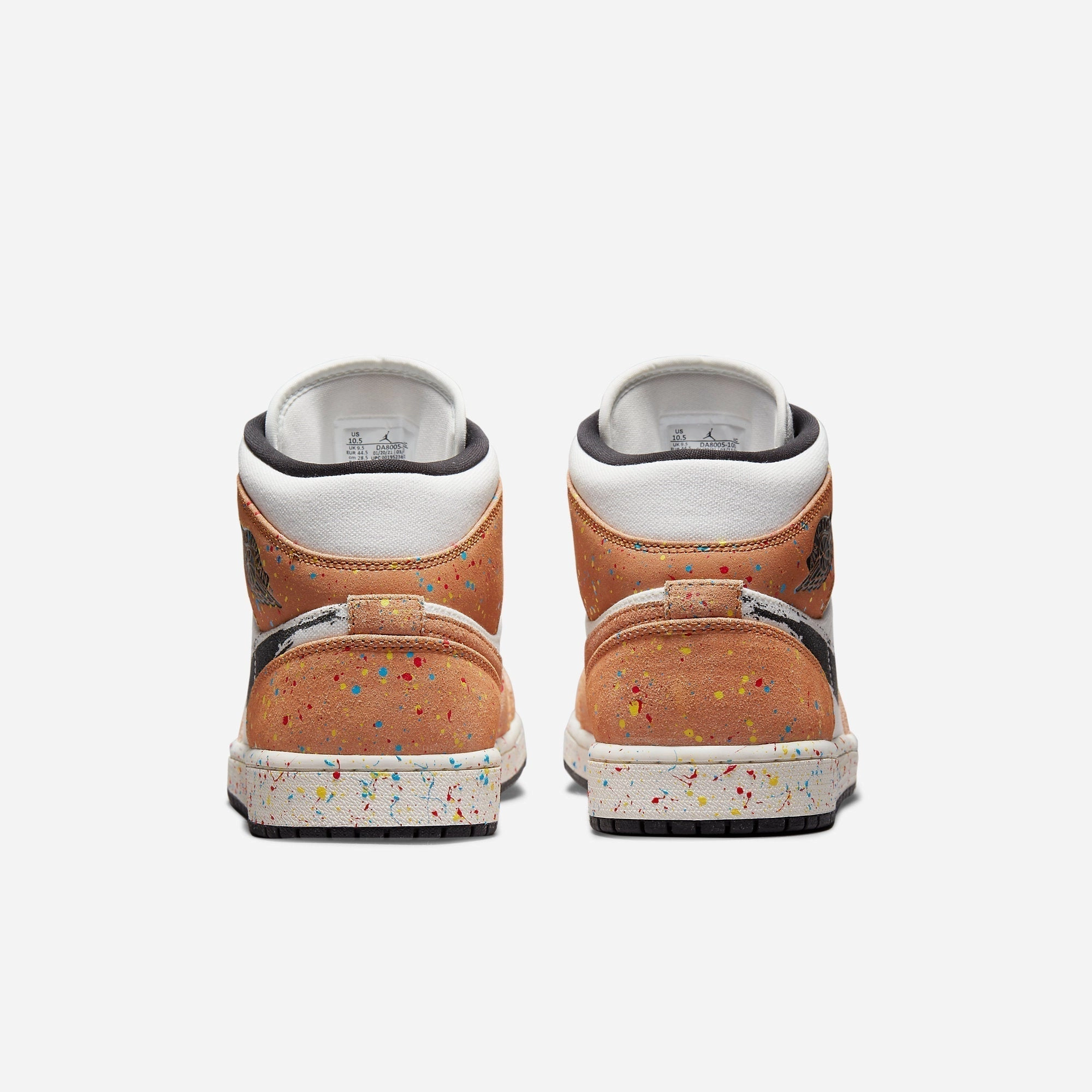 (Men's) Air Jordan 1 Mid SE 'Brushstroke Paint Splatter' (2021) DA8005-100 Air Jordan 1 Signature Look Sneakers