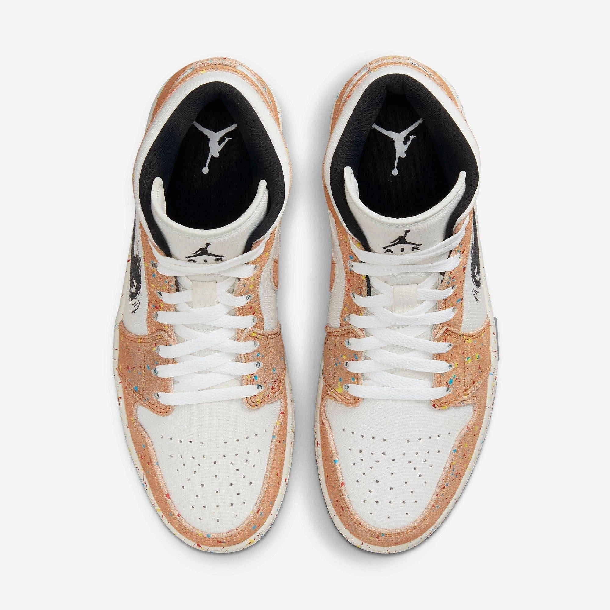 (Men's) Air Jordan 1 Mid SE 'Brushstroke Paint Splatter' (2021) DA8005-100 Air Jordan 1 Signature Look Sneakers