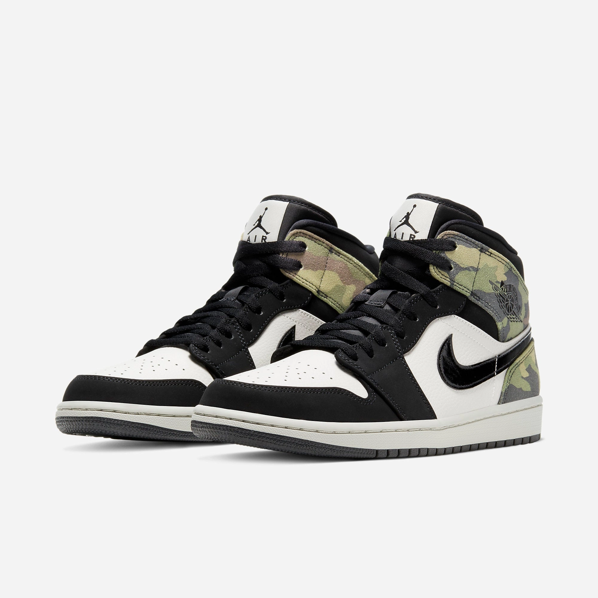 (Men's) Air Jordan 1 Mid SE 'Camo' (2020) CW5490-001 Air Jordan 1 Signature Look Sneakers
