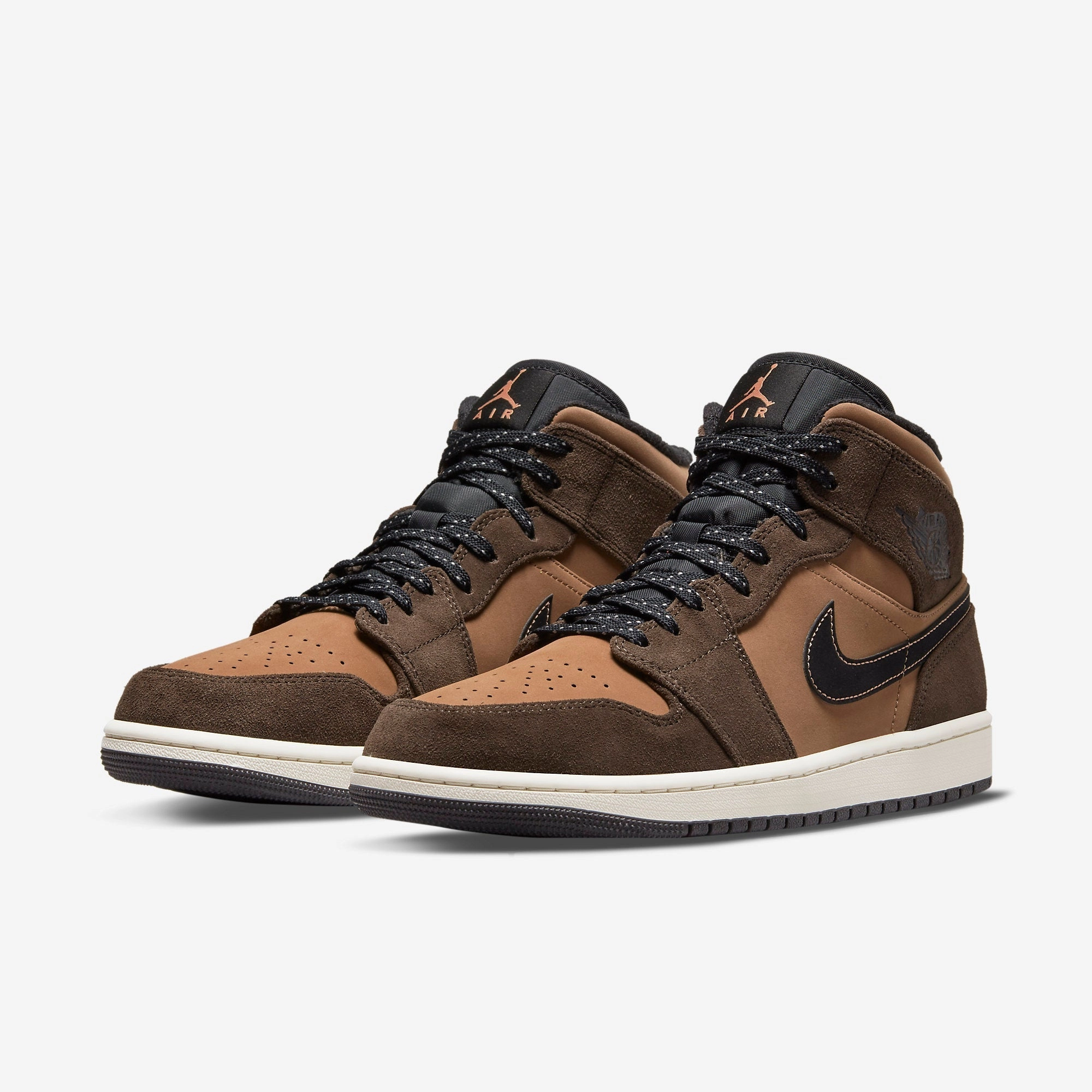 (Men's) Air Jordan 1 Mid SE 'Dark Chocolate' (2021) DC7294-200 Air Jordan 1 Signature Look Sneakers