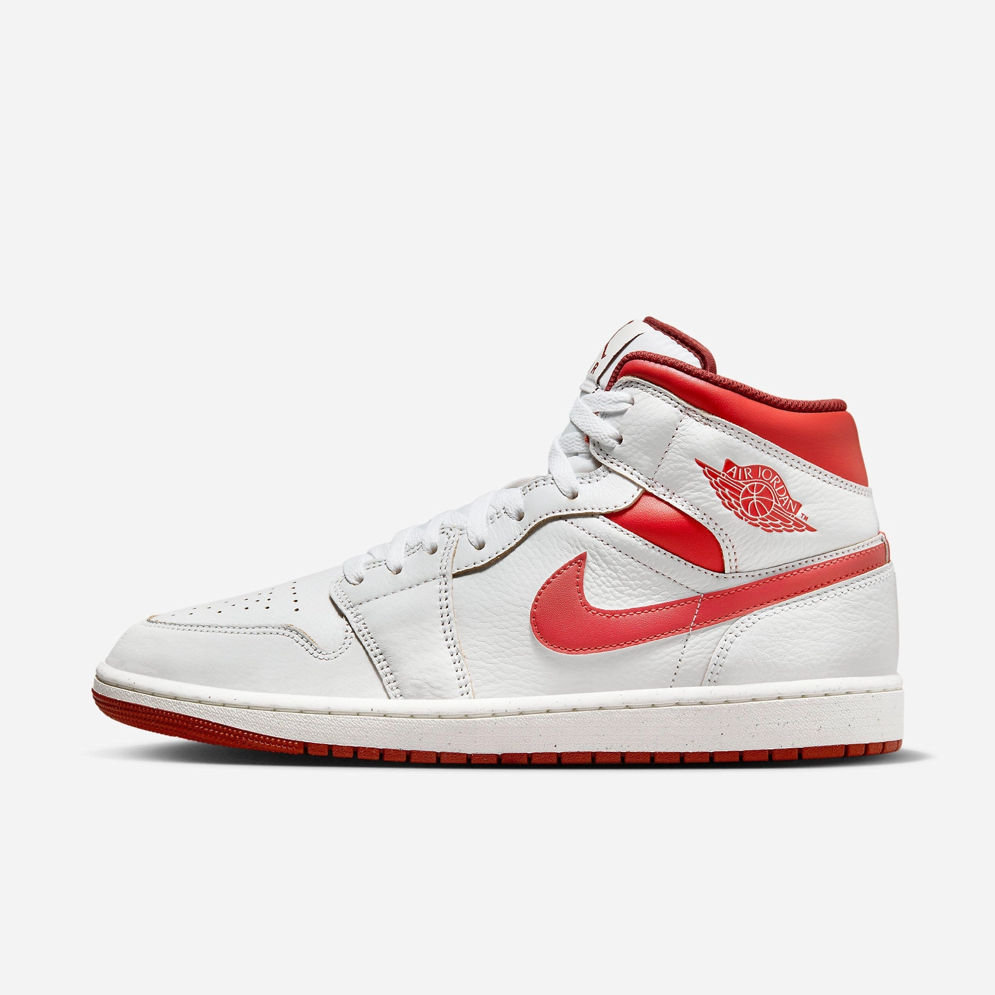 (Men's) Air Jordan 1 Mid SE 'Dune Red' (2024) FJ3458-160 Authentic Air Jordan 1 in premium leather