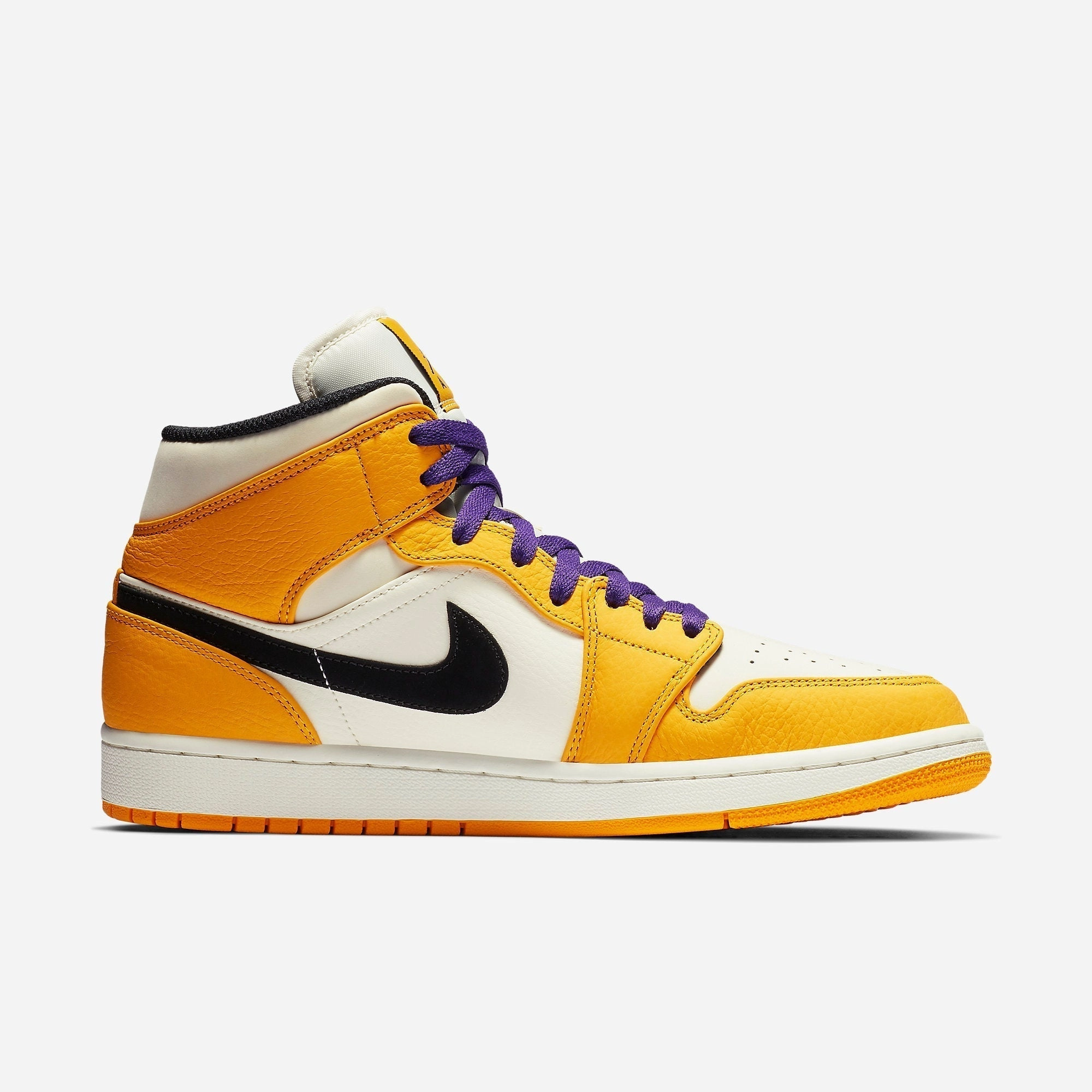 (Men's) Air Jordan 1 Mid SE 'Los Angeles Lakers' (2019) 852542-700 Air Jordan 1 Signature Look Sneakers