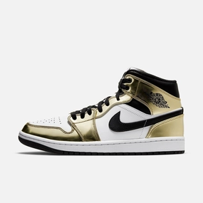 (Men's) Air Jordan 1 Mid SE 'Metallic Gold' (2020) DC1419-700 Authentic Air Jordan 1 in premium leather