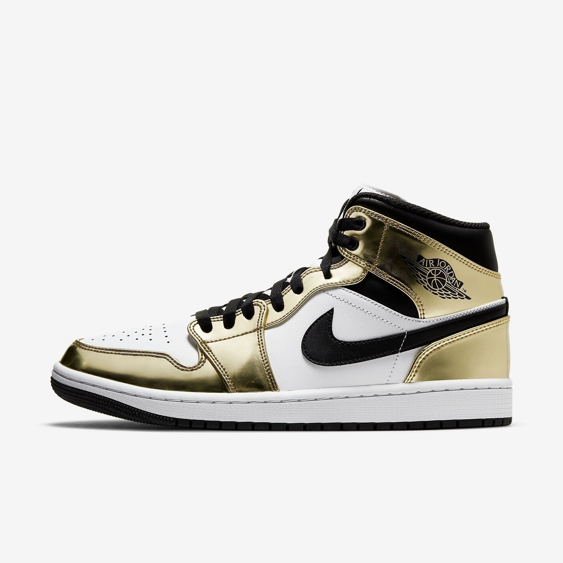 (Men's) Air Jordan 1 Mid SE 'Metallic Gold' (2020) DC1419-700 Authentic Air Jordan 1 in premium leather