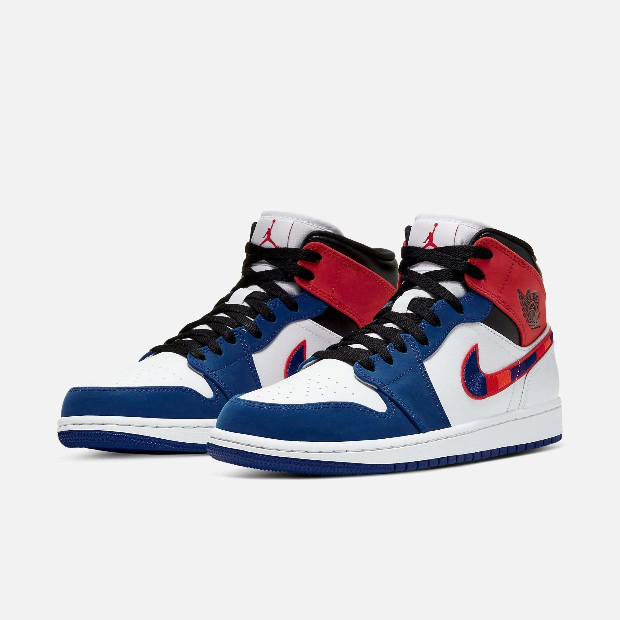 (Men's) Air Jordan 1 Mid SE 'Multi-Color Swoosh' (2020) 852542-146 Air Jordan 1 Retro Court Sneakers