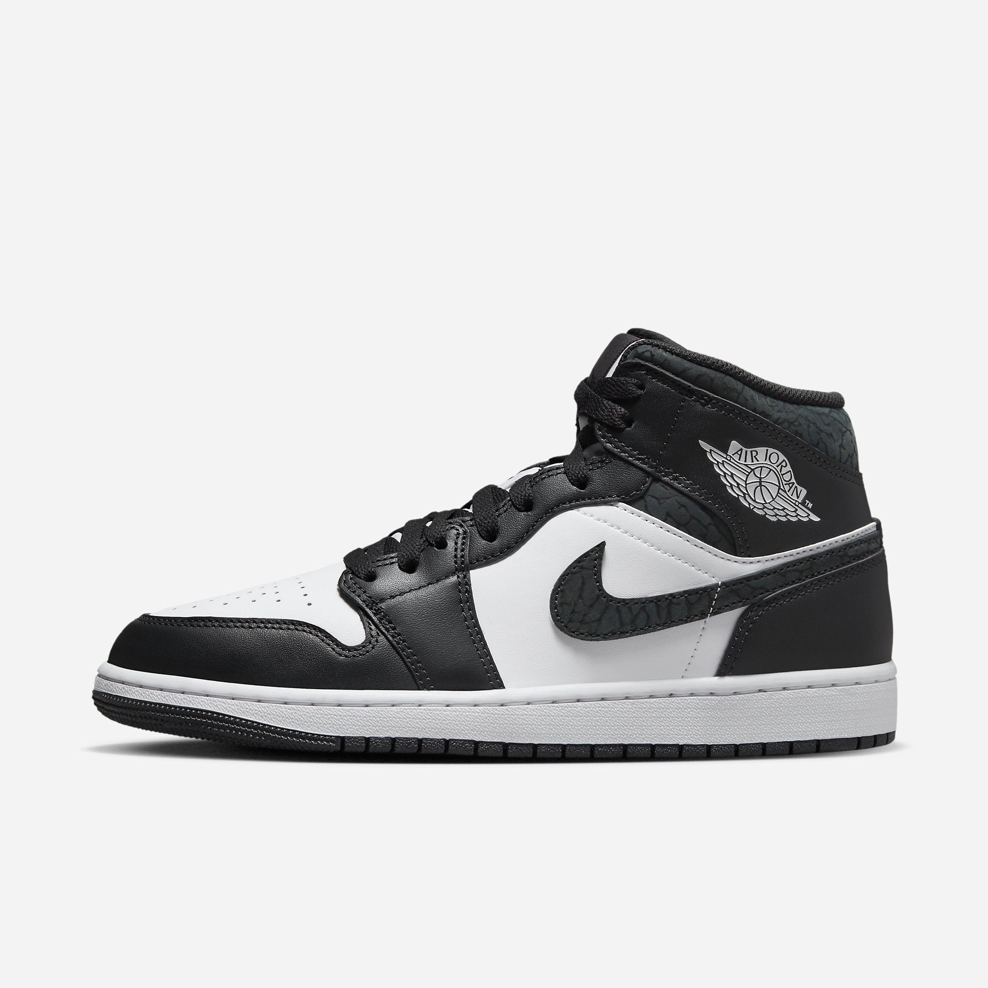 (Men's) Air Jordan 1 Mid SE 'Panda Elephant' (2023) FB9911-001 Authentic Air Jordan 1 in premium leather