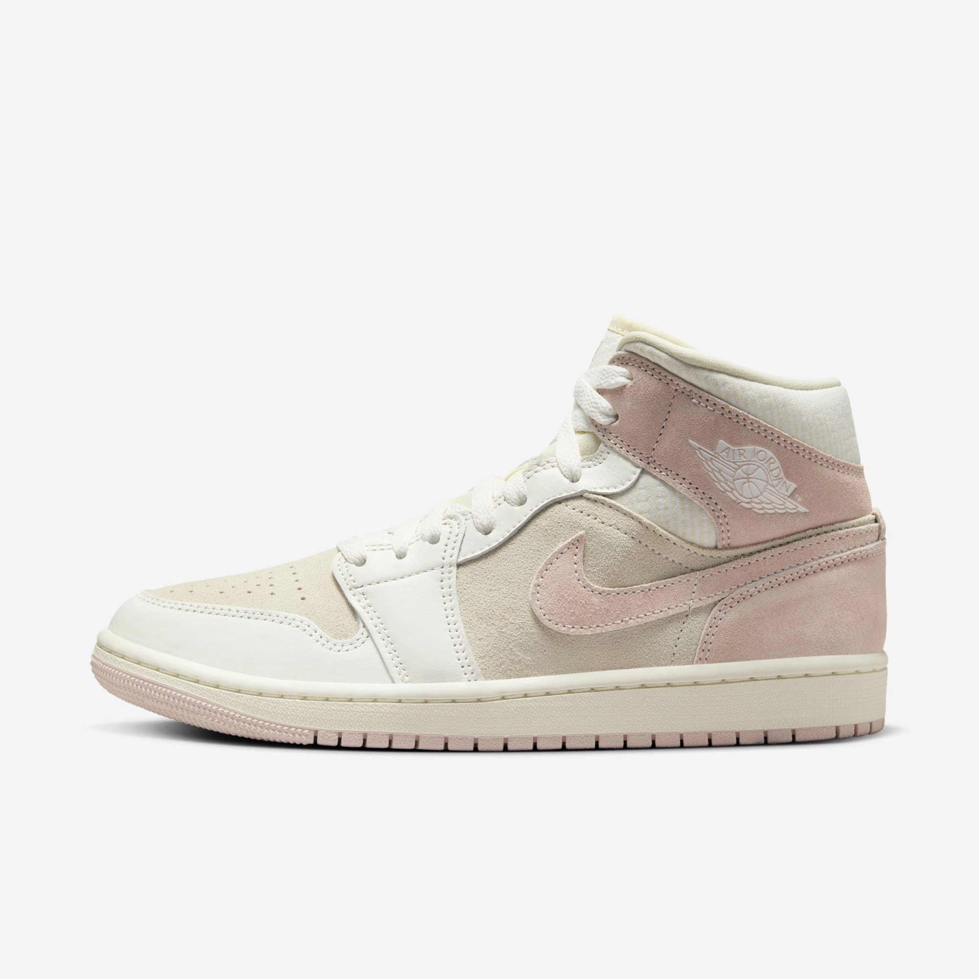 (Men's) Air Jordan 1 Mid SE 'Seersucker' (2024) FQ1926-161 Authentic Air Jordan 1 in premium leather