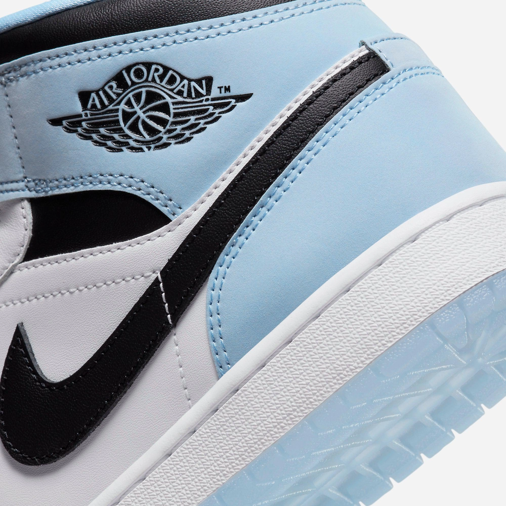 (Men's) Air Jordan 1 Mid SE 'White / Ice Blue' (2023) DV1308-104 Air Jordan 1 Timeless Heritage Shoes