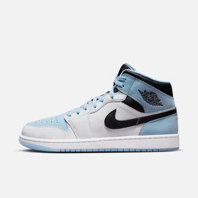 (Men's) Air Jordan 1 Mid SE 'White / Ice Blue' (2023) DV1308-104 Iconic Air Jordan 1 shoes with bold accents