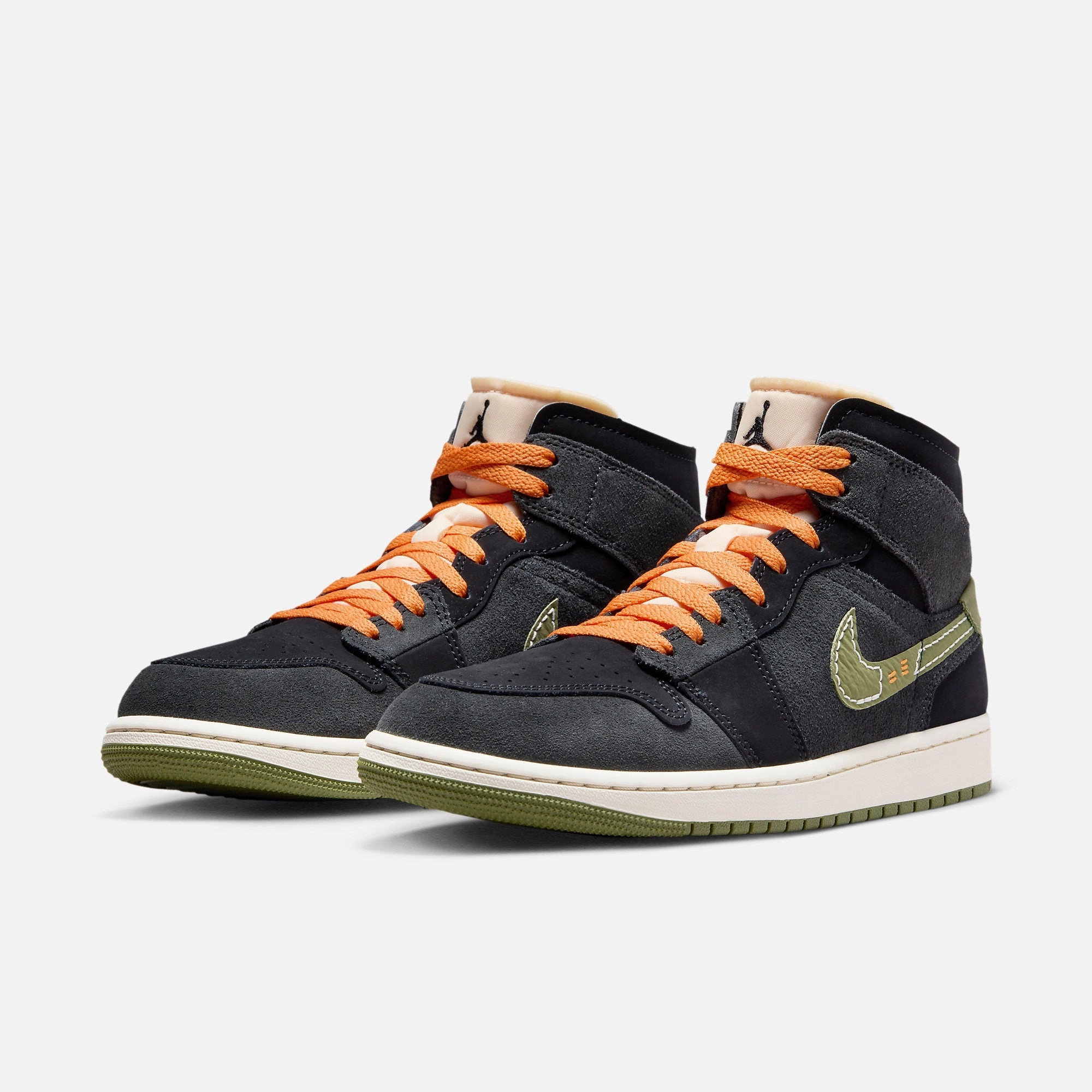 (Men's) Air Jordan 1 Mid SE Craft 'Anthracite / Light Olive' (2023) FD6817-003 Air Jordan 1 Original Colorway Shoes