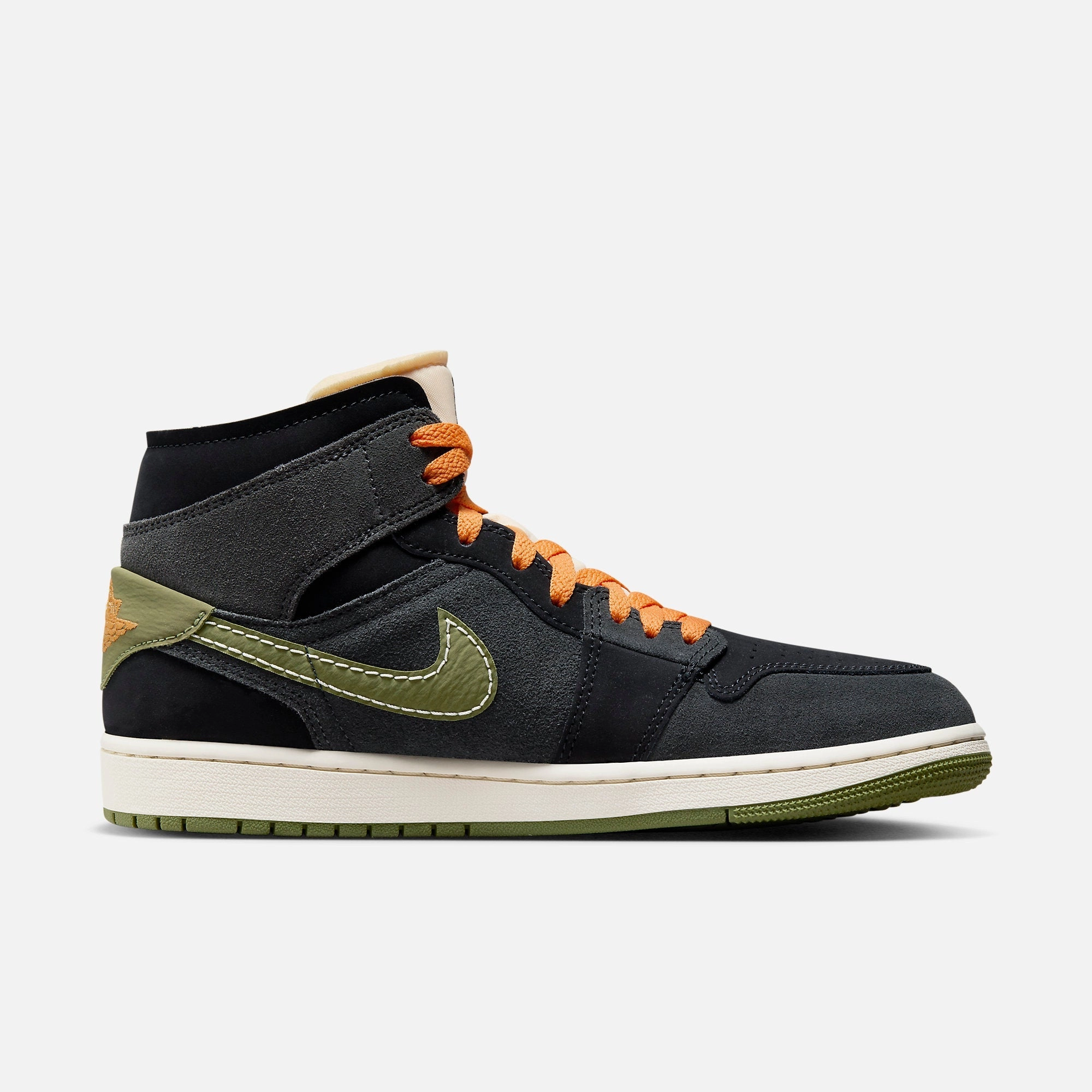 (Men's) Air Jordan 1 Mid SE Craft 'Anthracite / Light Olive' (2023) FD6817-003 Air Jordan 1 Original Colorway Shoes