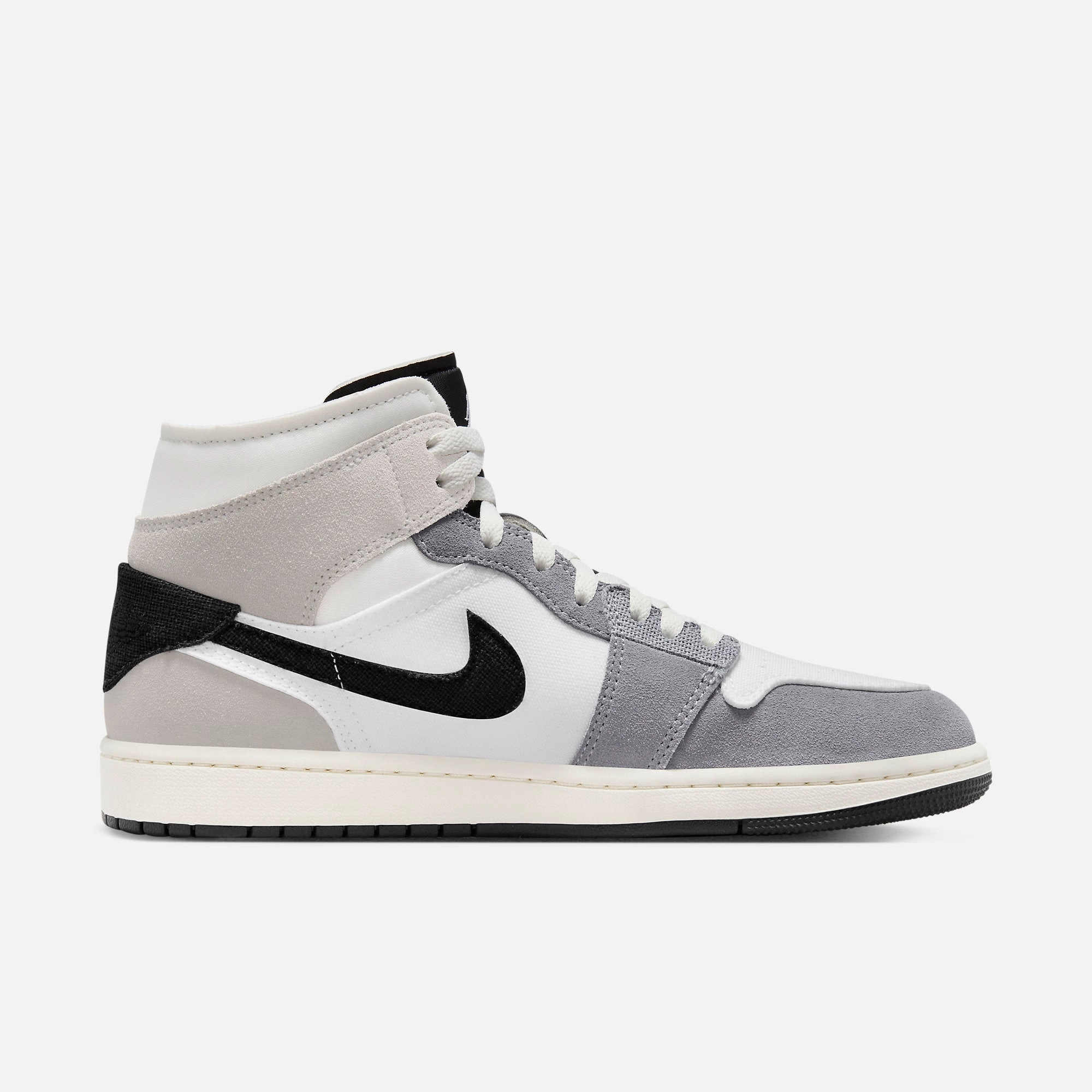 (Men's) Air Jordan 1 Mid SE Craft 'Cement Grey / Black' (2023) DZ4136-002 Air Jordan 1 Original Colorway Shoes