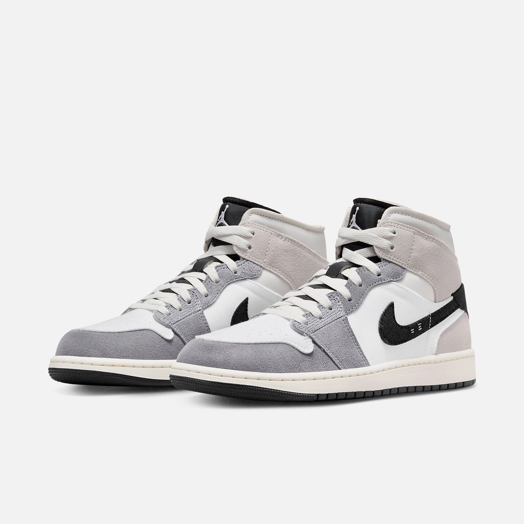 (Men's) Air Jordan 1 Mid SE Craft 'Cement Grey / Black' (2023) DZ4136-002 Air Jordan 1 Original Colorway Shoes