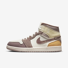 (Men's) Air Jordan 1 Mid SE Craft 'Inside Out Taupe Haze' (2023) DM9652-102 Iconic Air Jordan 1 shoes with bold accents