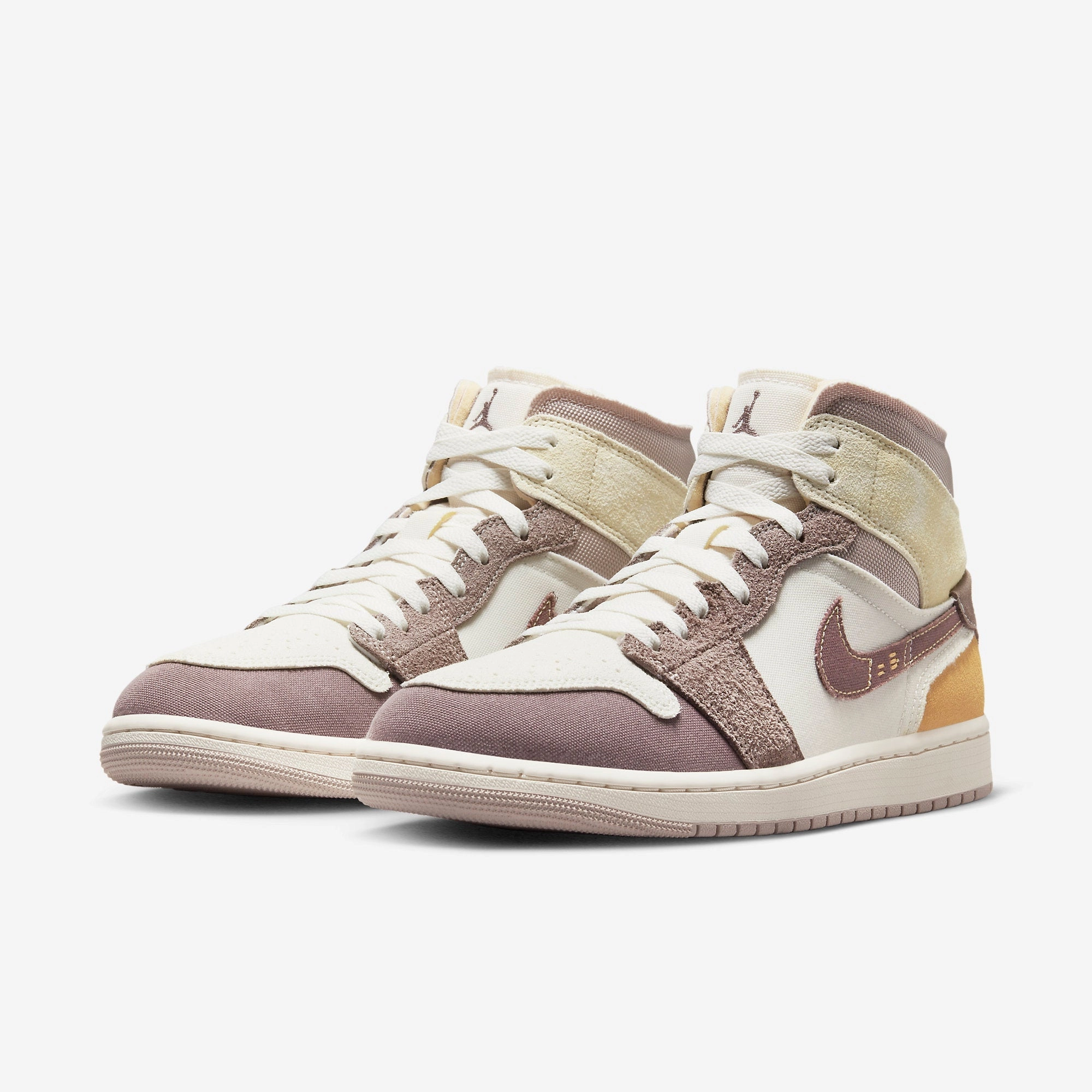 (Men's) Air Jordan 1 Mid SE Craft 'Inside Out Taupe Haze' (2023) DM9652-102 Air Jordan 1 Timeless Heritage Shoes