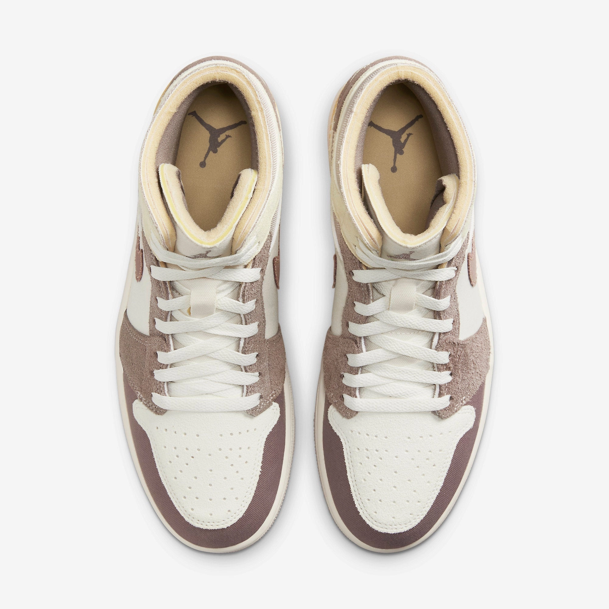 (Men's) Air Jordan 1 Mid SE Craft 'Inside Out Taupe Haze' (2023) DM9652-102 Air Jordan 1 Timeless Heritage Shoes